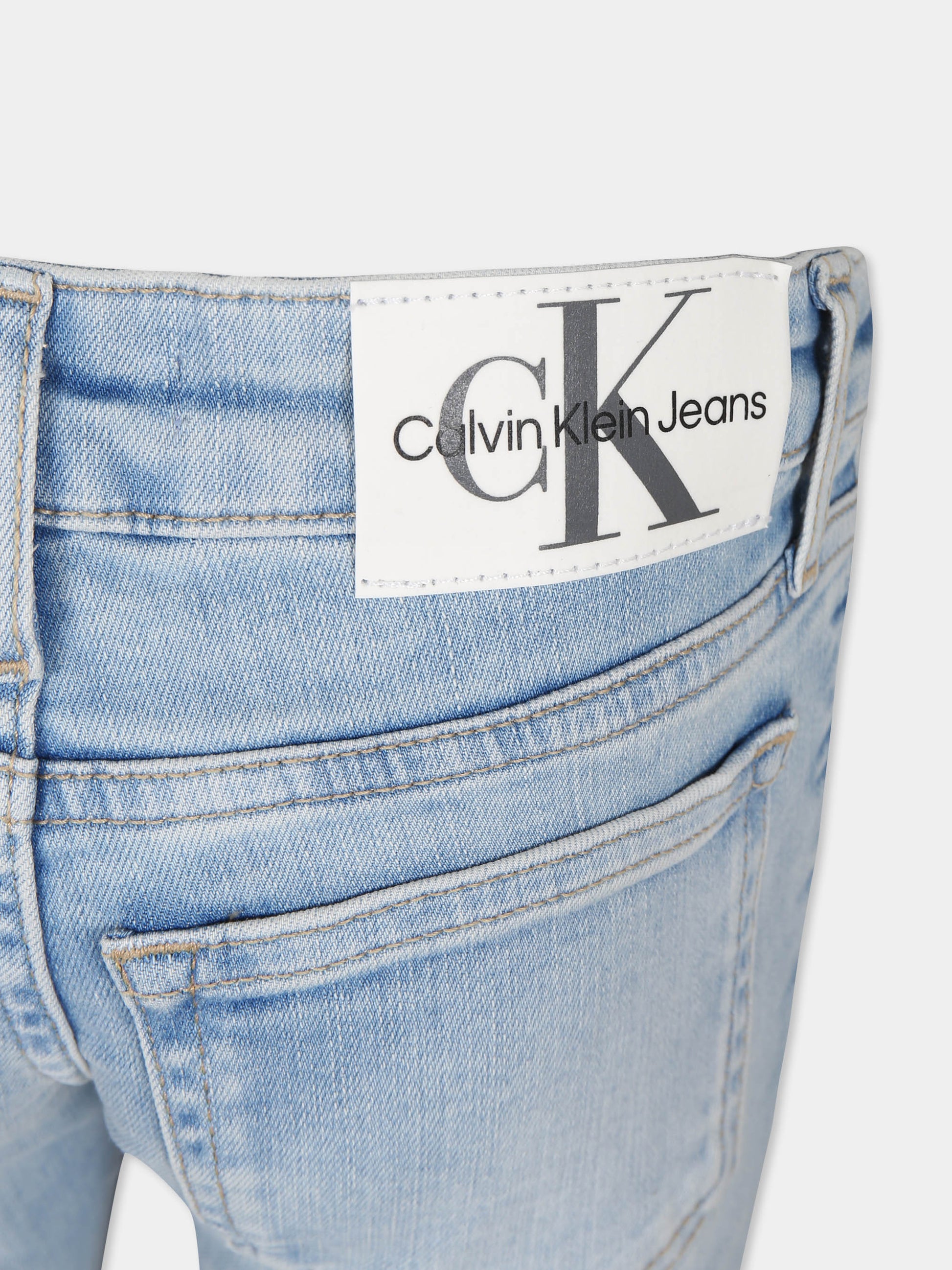 Jeans blu per bambina con logo,Calvin Klein Kids,24SCKIG0IG02378 1AA