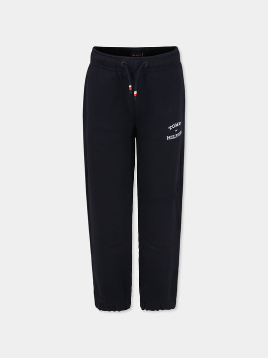 Pantaloni blu per bambino con logo,Tommy Hilfiger Junior,24STHKB0KB08838 DW5