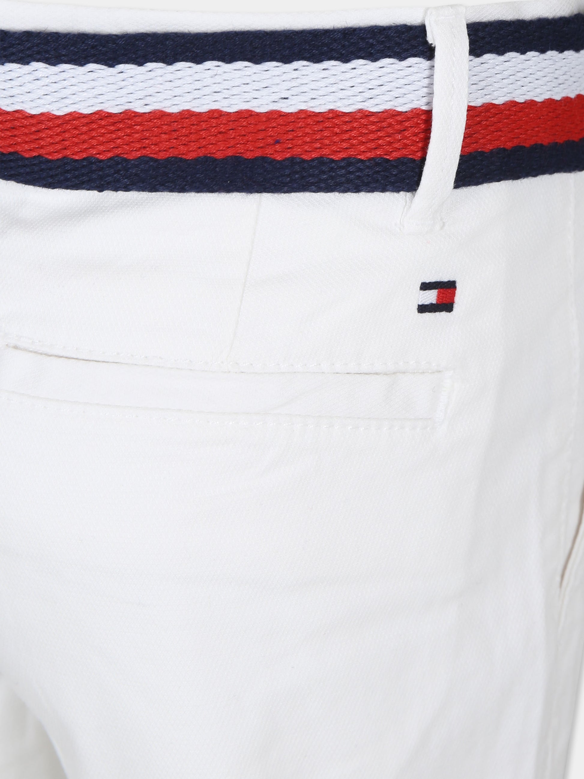 Shorts bianchi per bambino con bandierina,Tommy Hilfiger Junior,24STHKB0KB08845 YBR