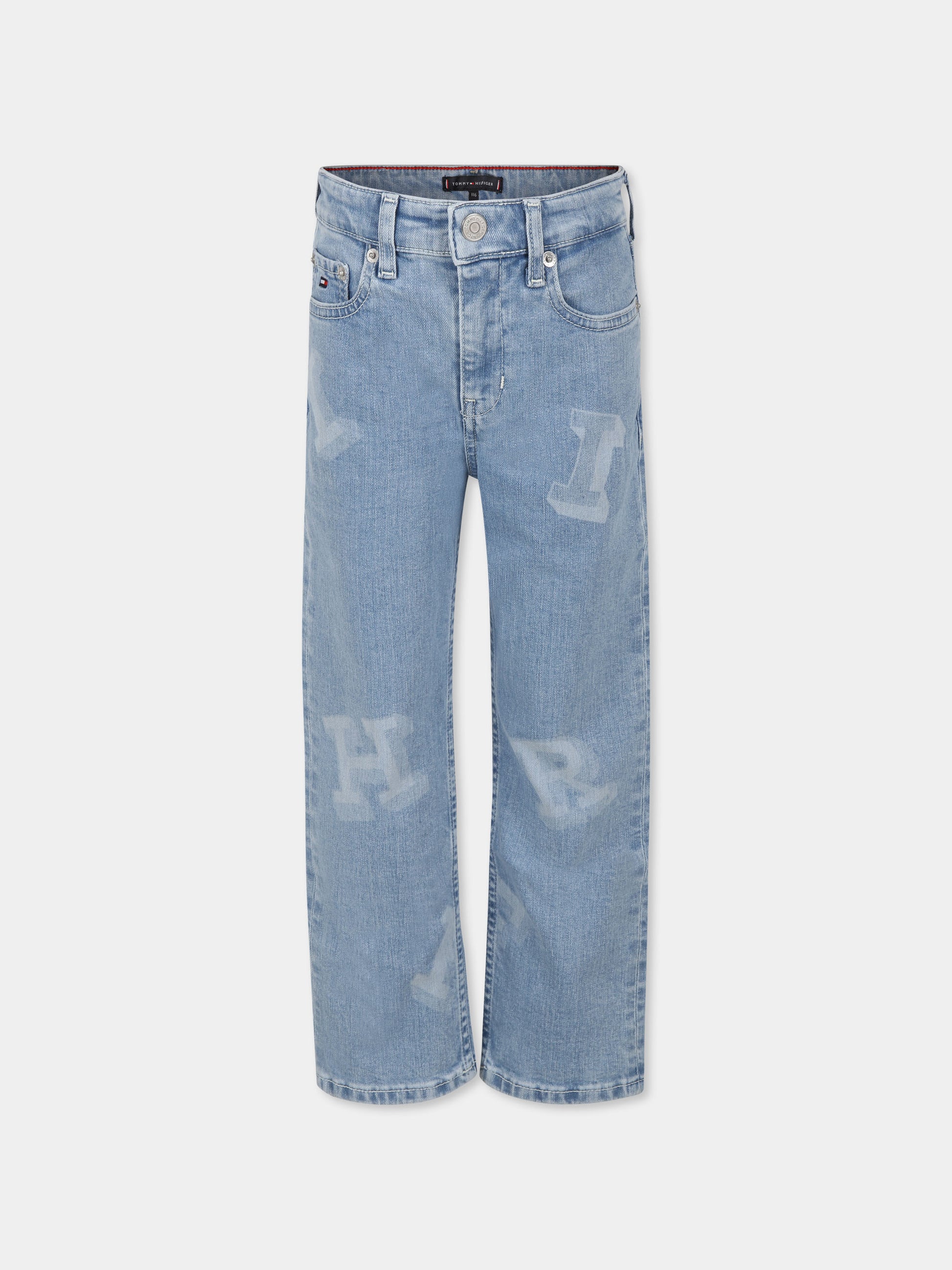 Jeans blu per bambino con bandierina,Tommy Hilfiger Junior,24STHKB0KB08911 DW5