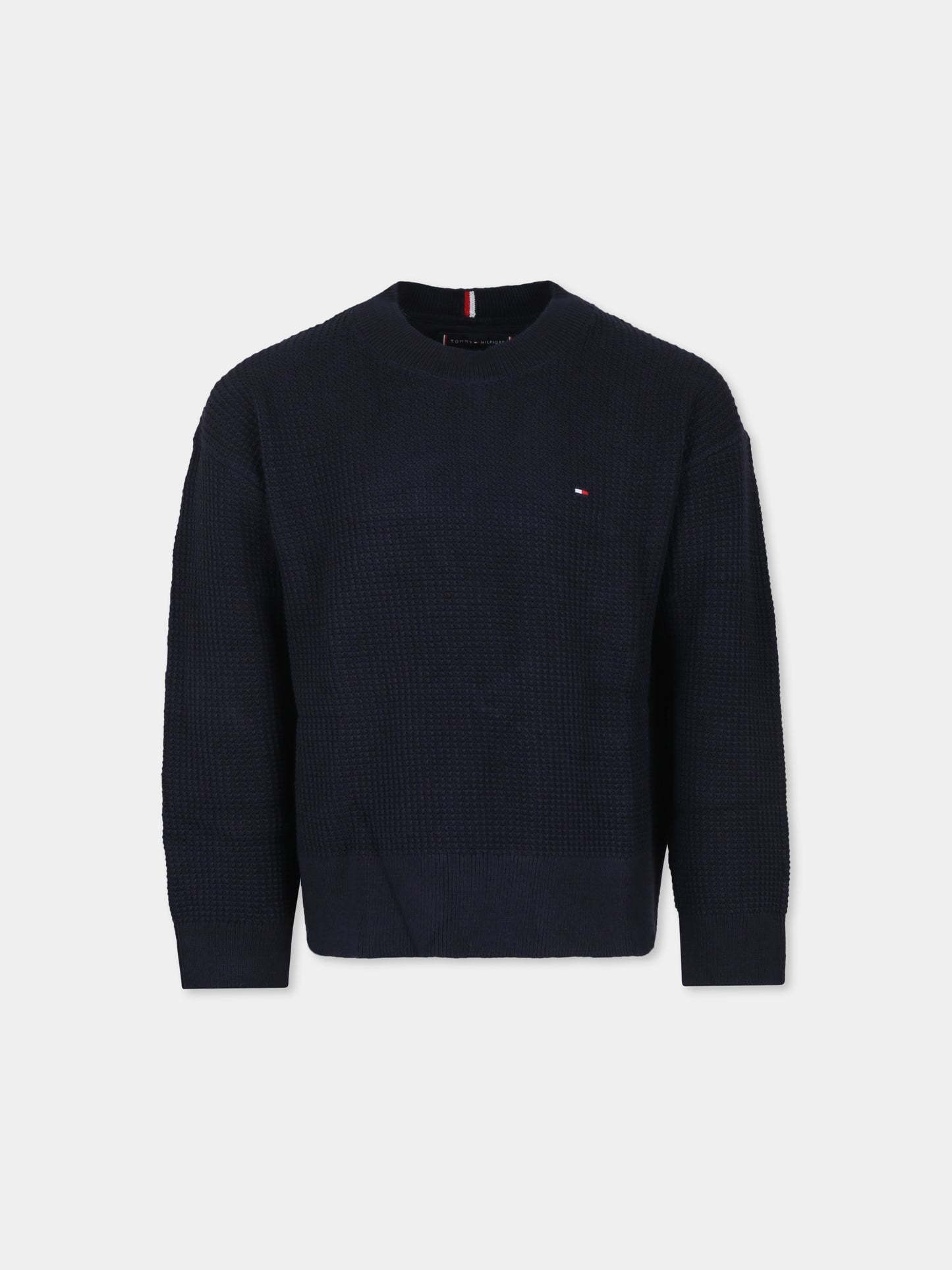 Maglione blu per bambino con logo,Tommy Hilfiger Junior,23FTHKB0KB08504 DW5