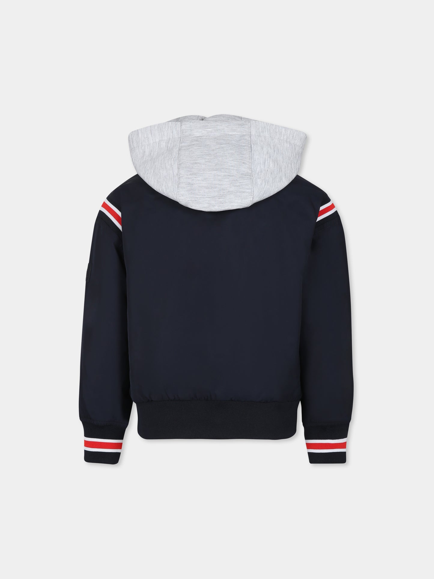 Bomber blu per bambino con logo,Tommy Hilfiger Junior,23FTHKB0KB08742 DW5