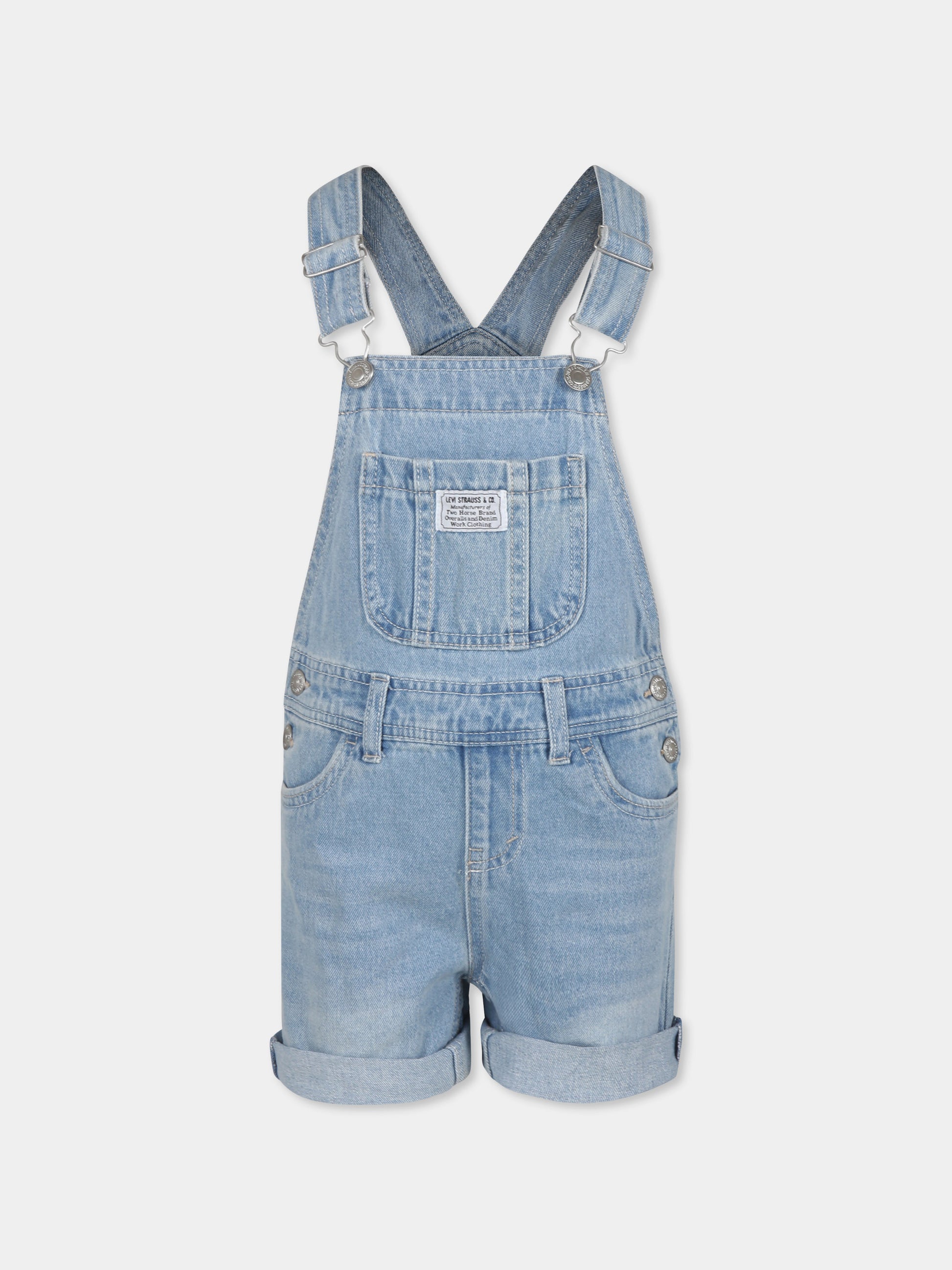 Salopette blu per bambina con logo,Levi's Kids,24SLK3EH030 L8H