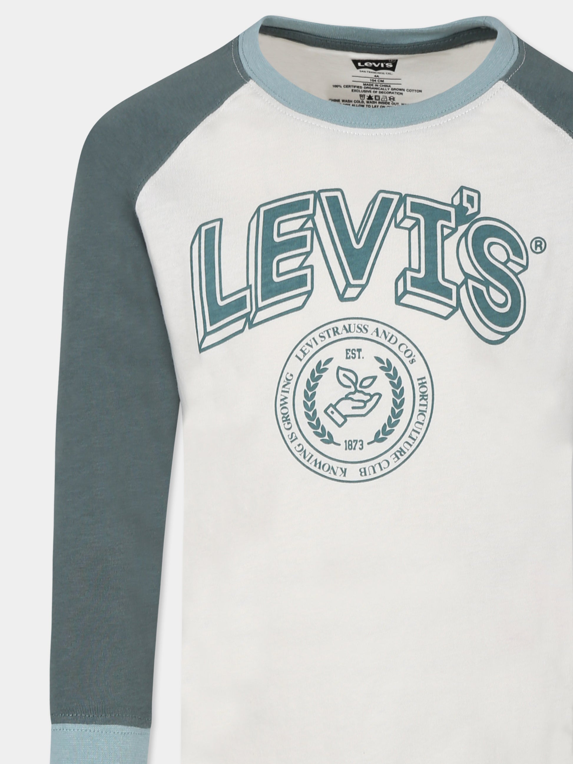 T-shirt avorio per bambino con logo,Levi's Kids,24SLK8EK252 W4R