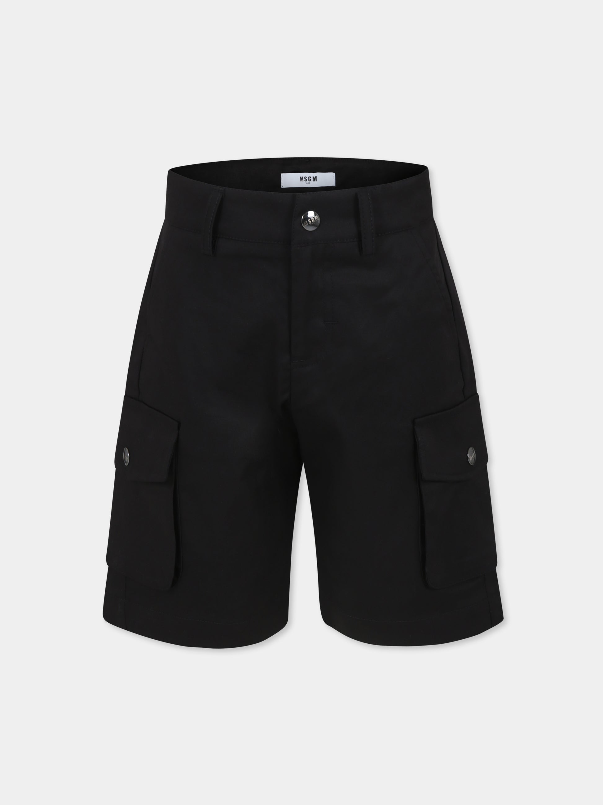 Shorts neri per bambino con logo,Msgm Kids,S4MSJBBE279 110