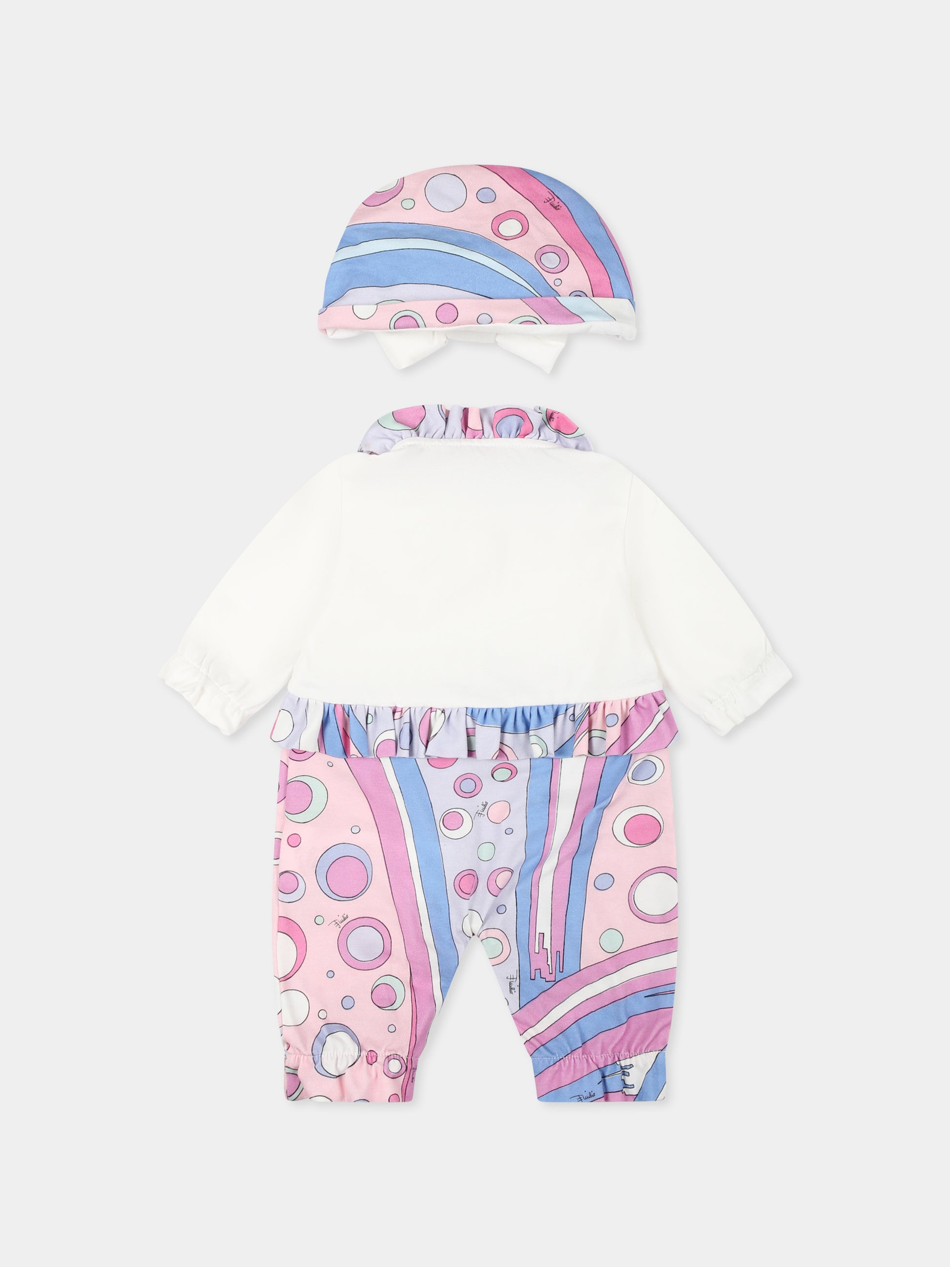 Completo nascita multicolor per neonata con stampa marmo,Emilio Pucci Junior,PWB020 J0007 101