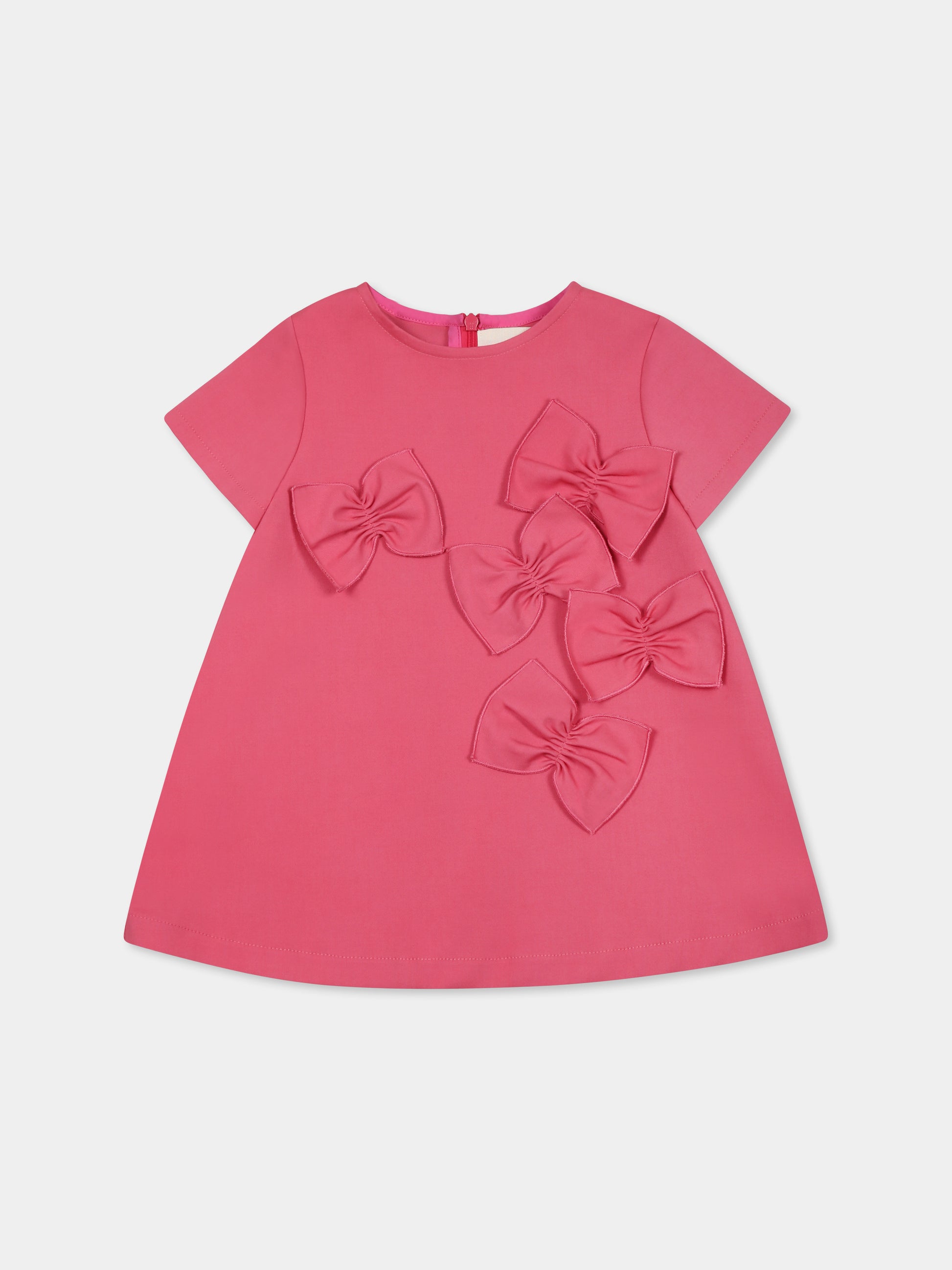 Vestito fucsia per neonata con fiocchi,Simonetta,SW1061 S0201 51F