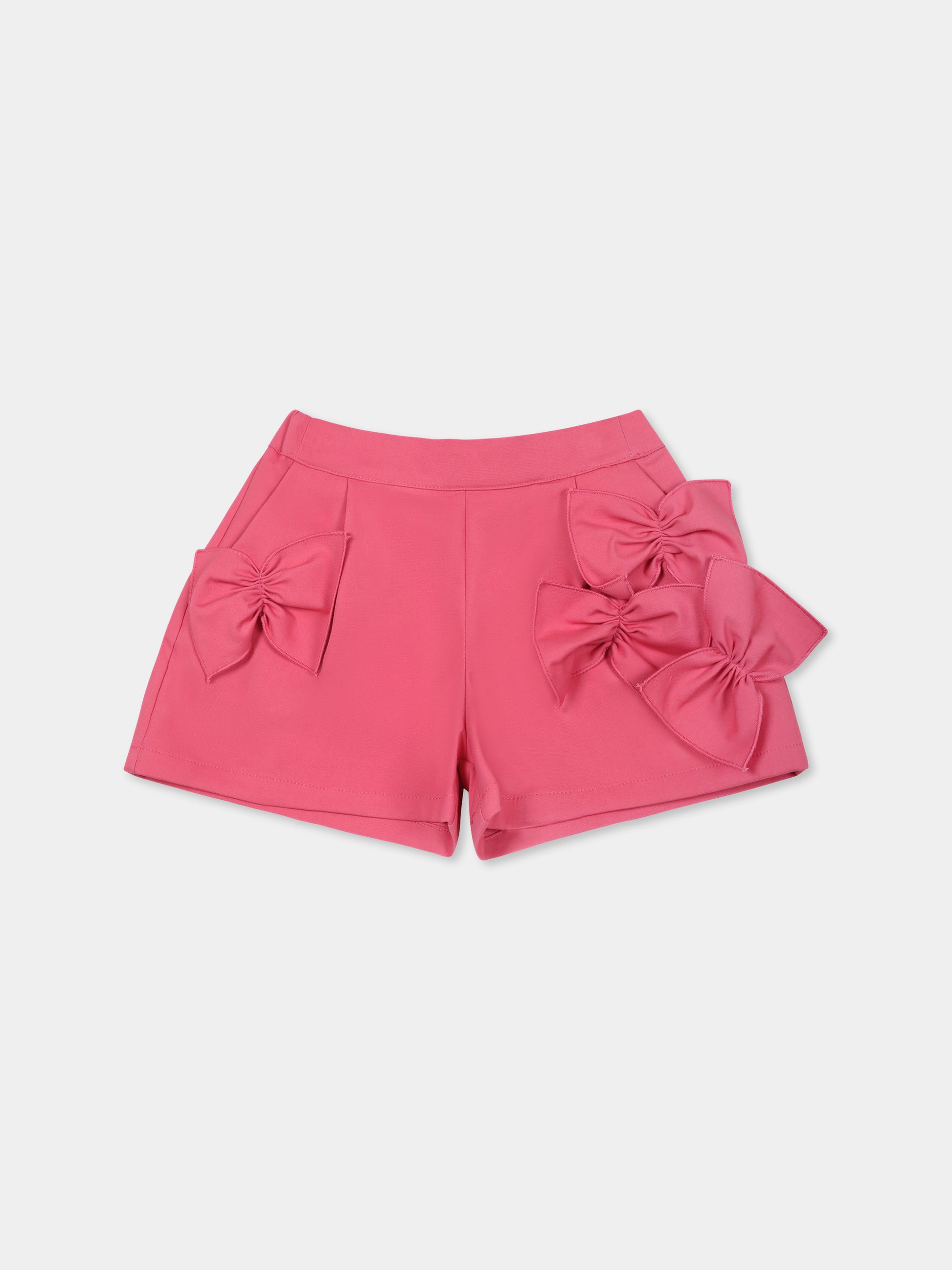 Shorts fucsia per bambina con fiocchi,Simonetta,SW6039 S0201 51F