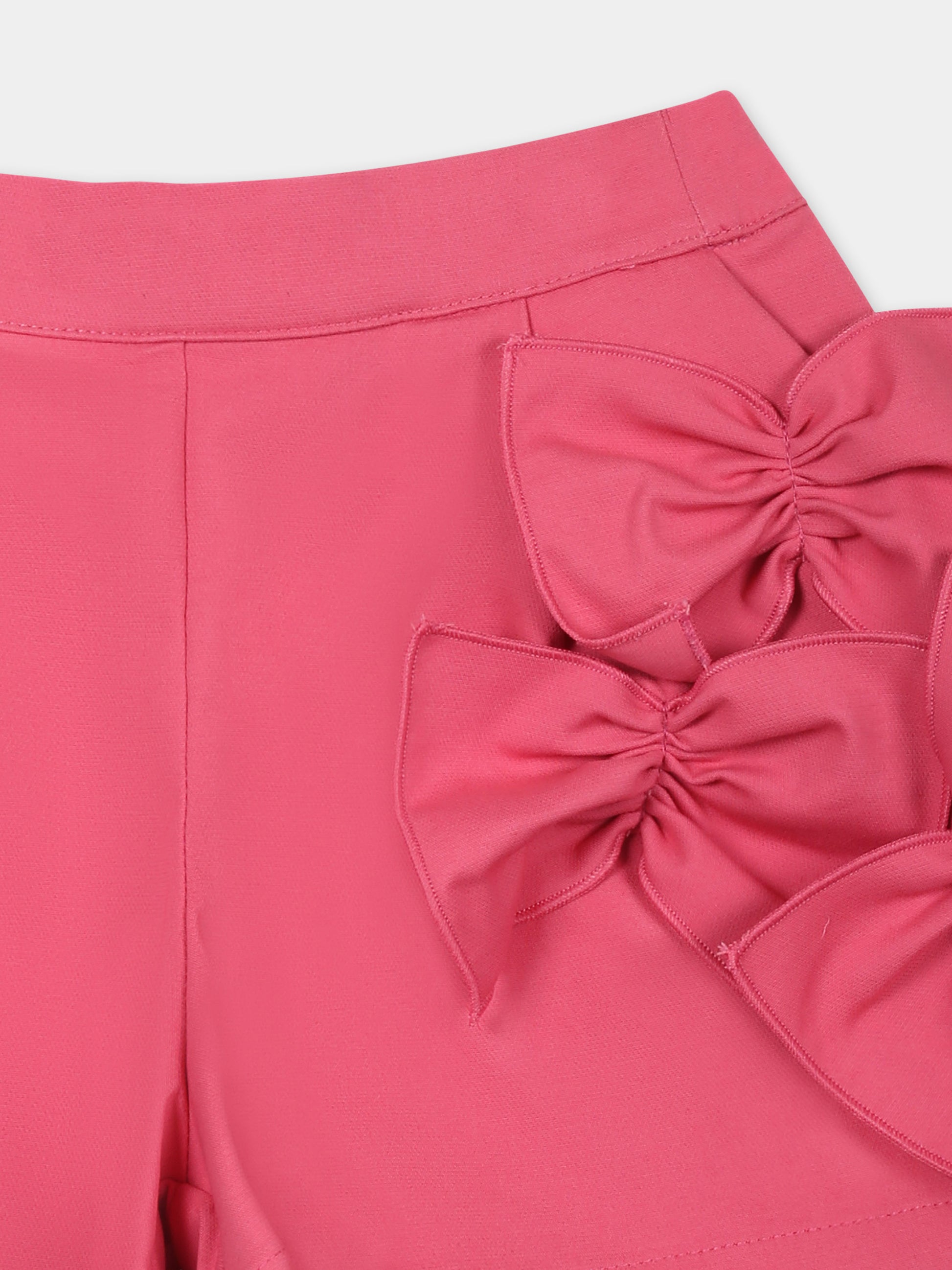 Shorts fucsia per bambina con fiocchi,Simonetta,SW6039 S0201 51F