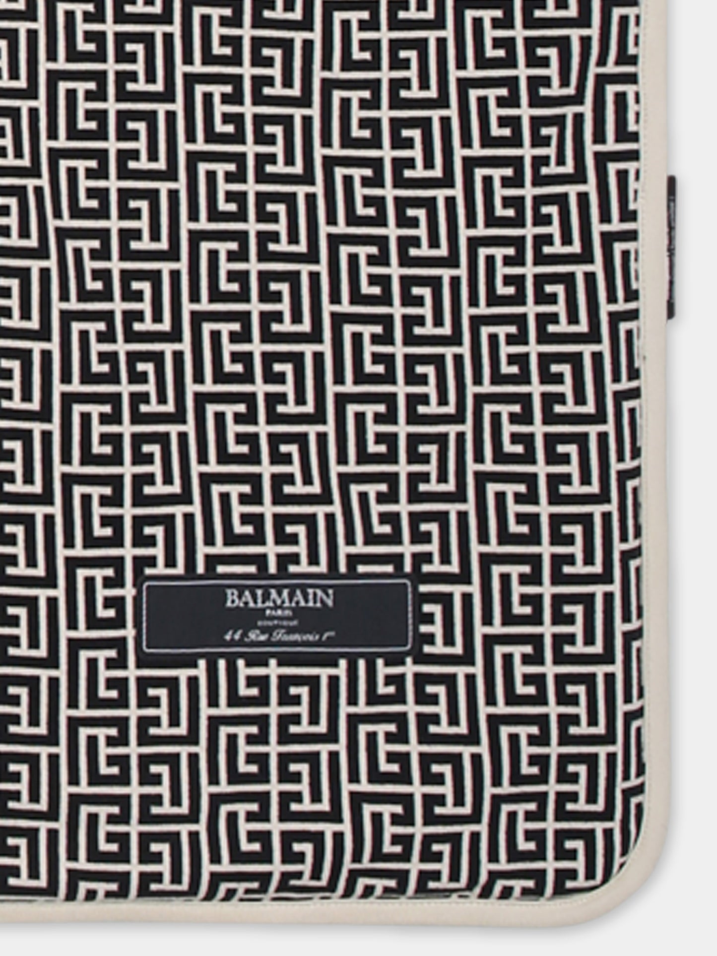 Coperta beige per neonati con iconico labirinto,Balmain Kids,BW0600 Z2411 106NE