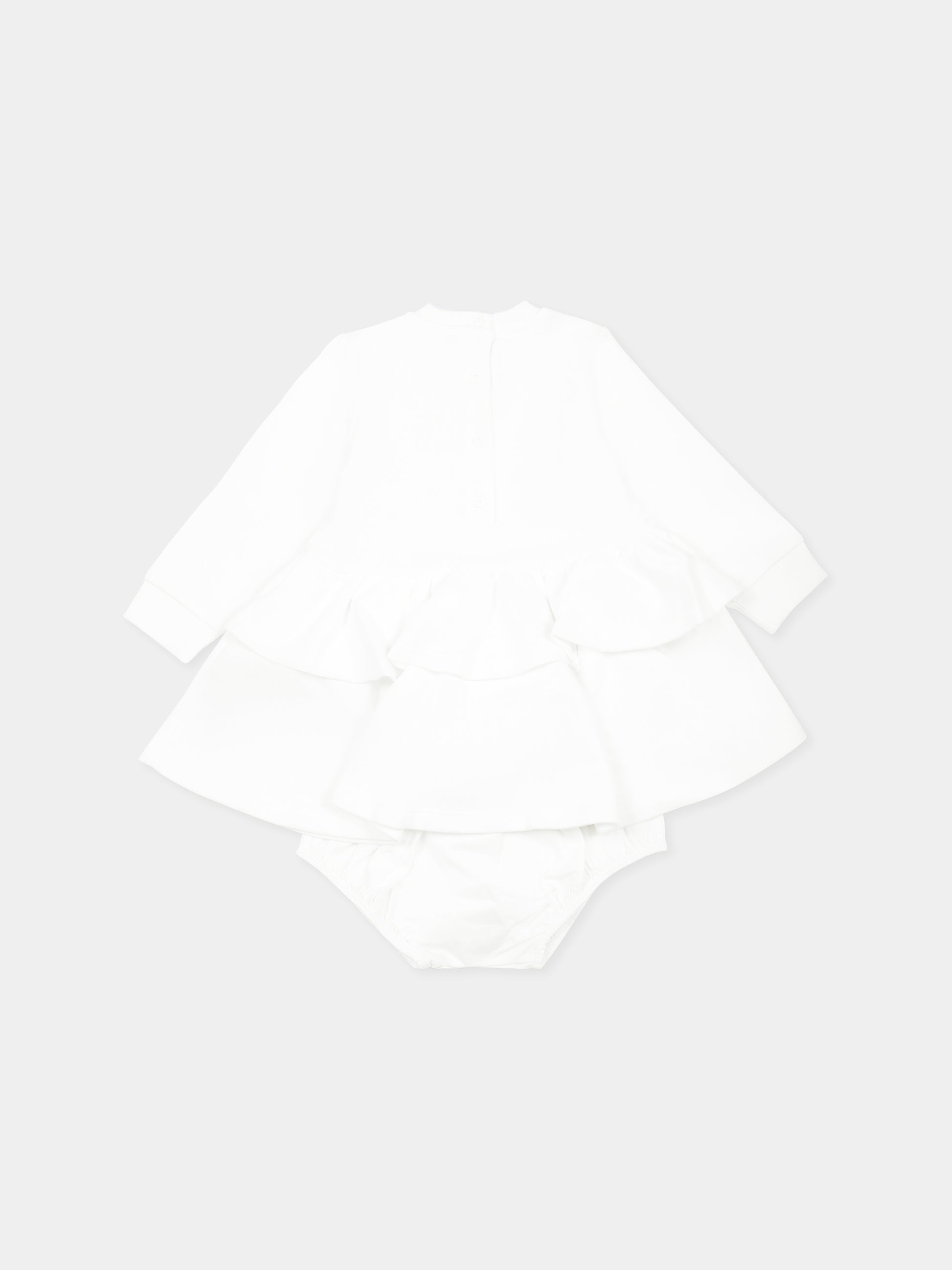 Vestito bianco per neonata con logo,Balmain Kids,BW1000 Z0114 100RS