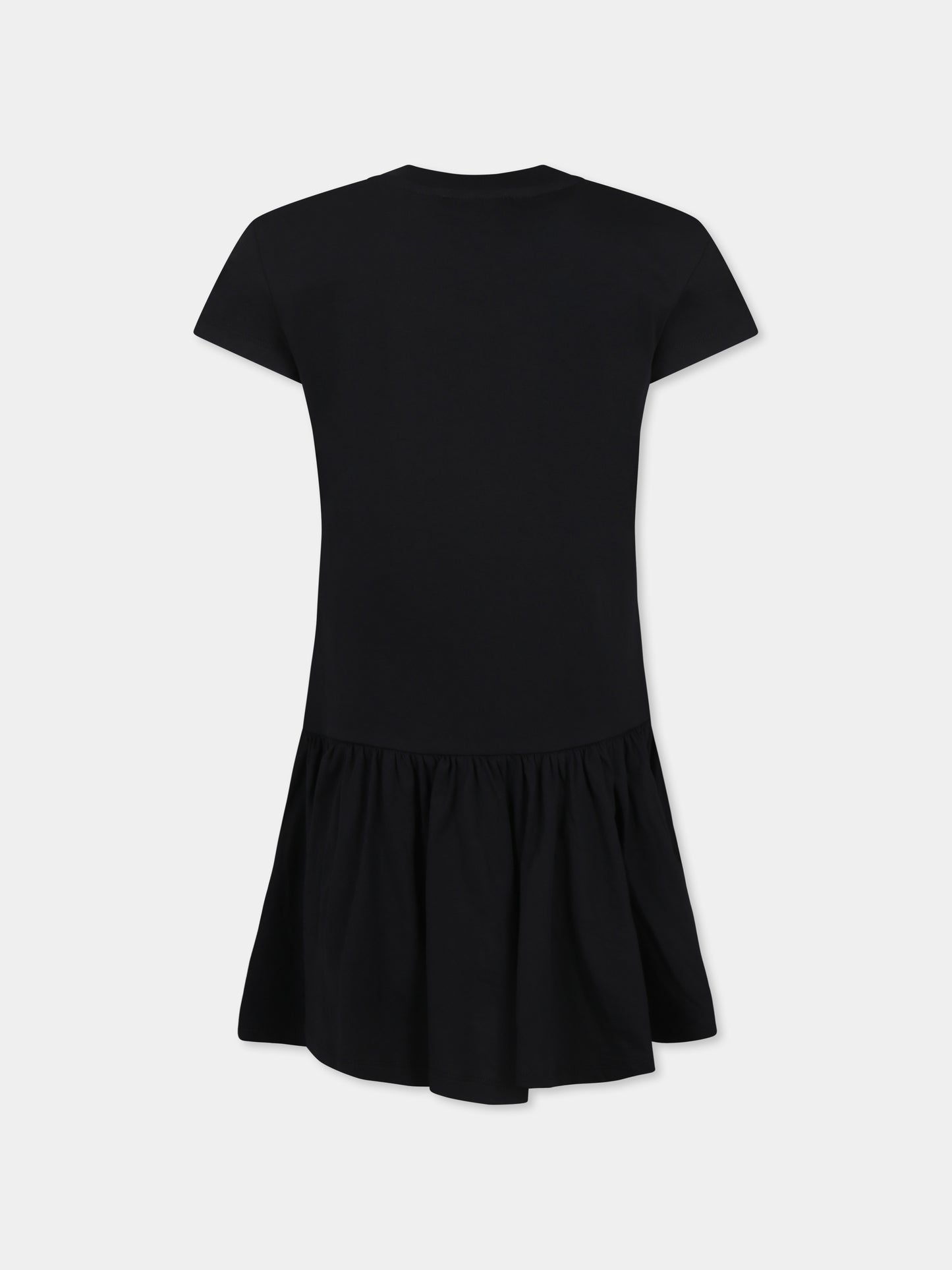 Vestito nero per bambina con logo,Balmain Kids,BW1B51 Z0082 930