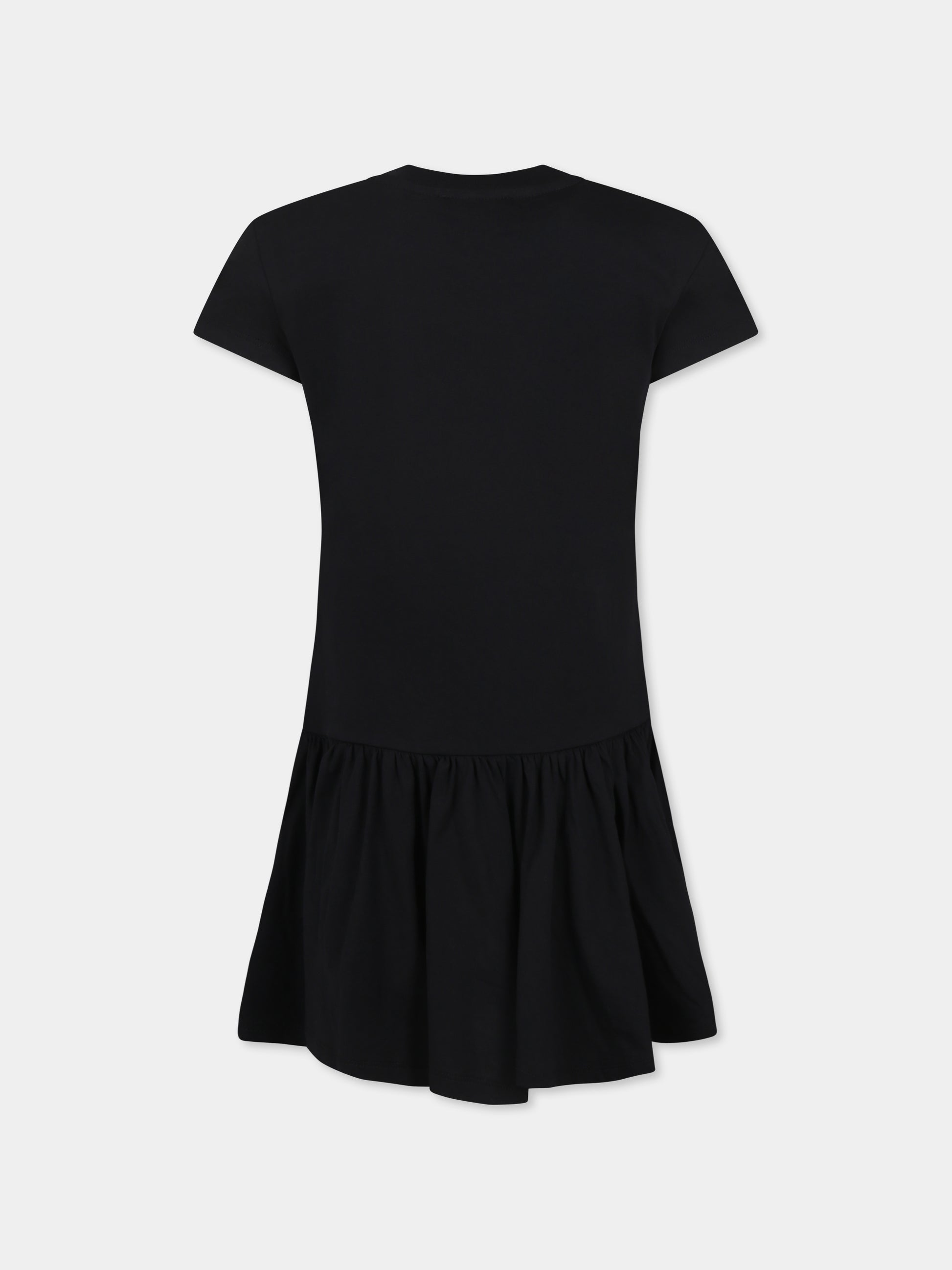 Vestito nero per bambina con logo,Balmain Kids,BW1B51 Z0082 930