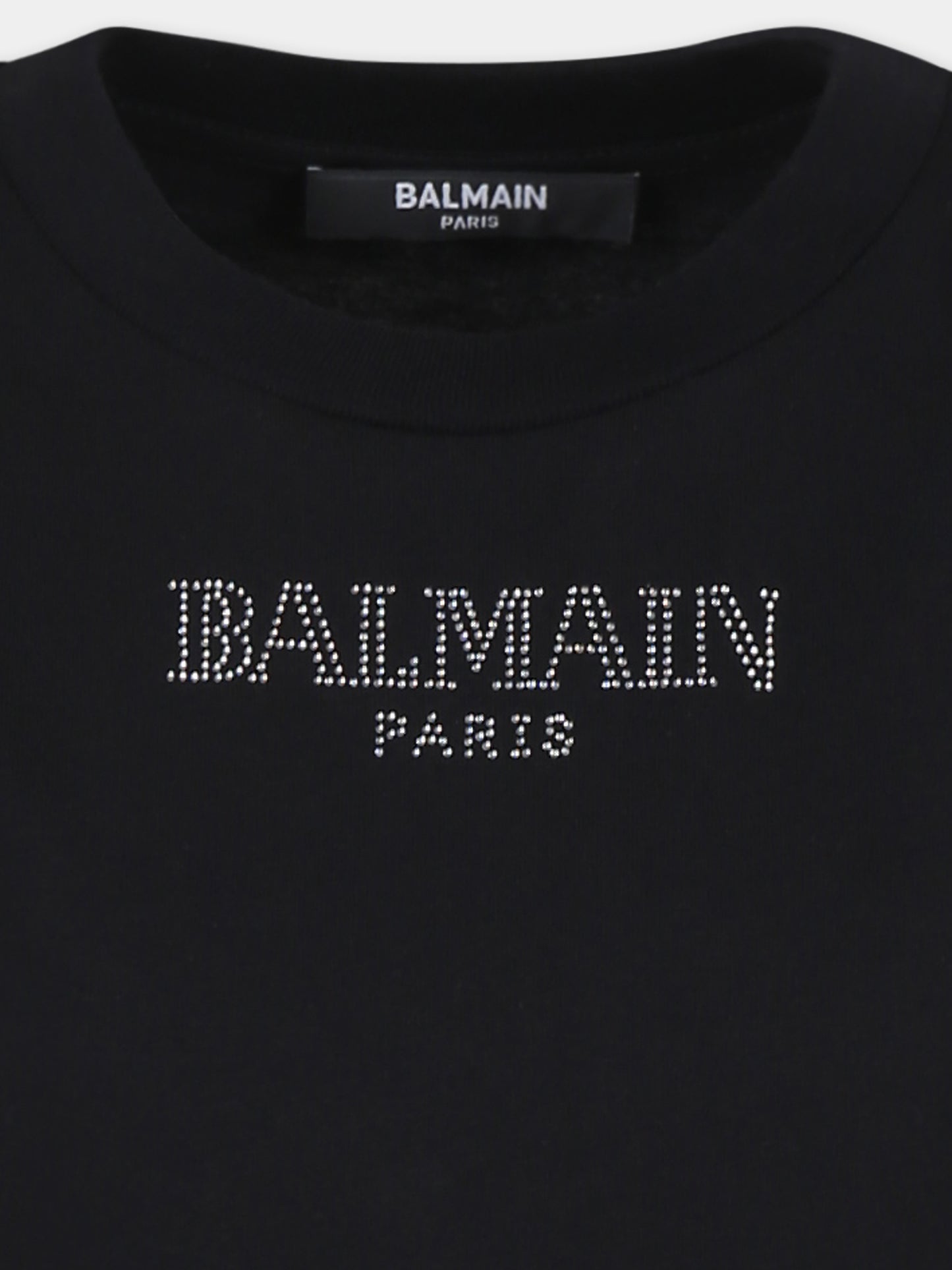 Vestito nero per bambina con logo,Balmain Kids,BW1B51 Z0082 930