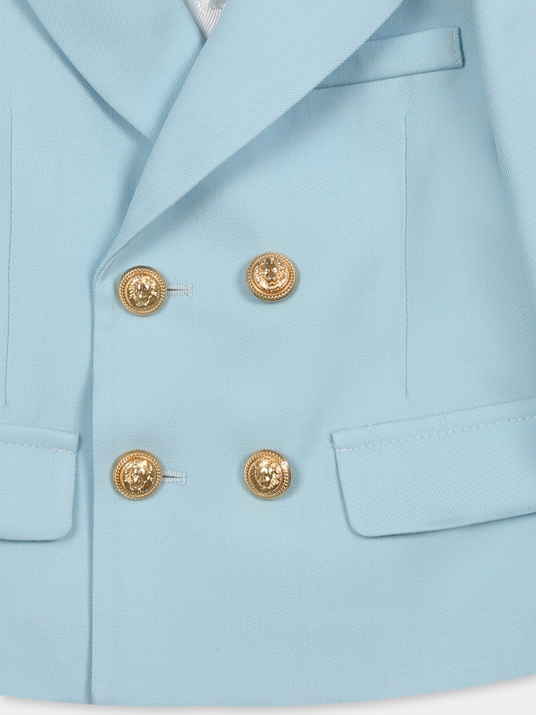 Giacca celeste per neonato,Balmain Kids,BW2504 I0196 60AOR