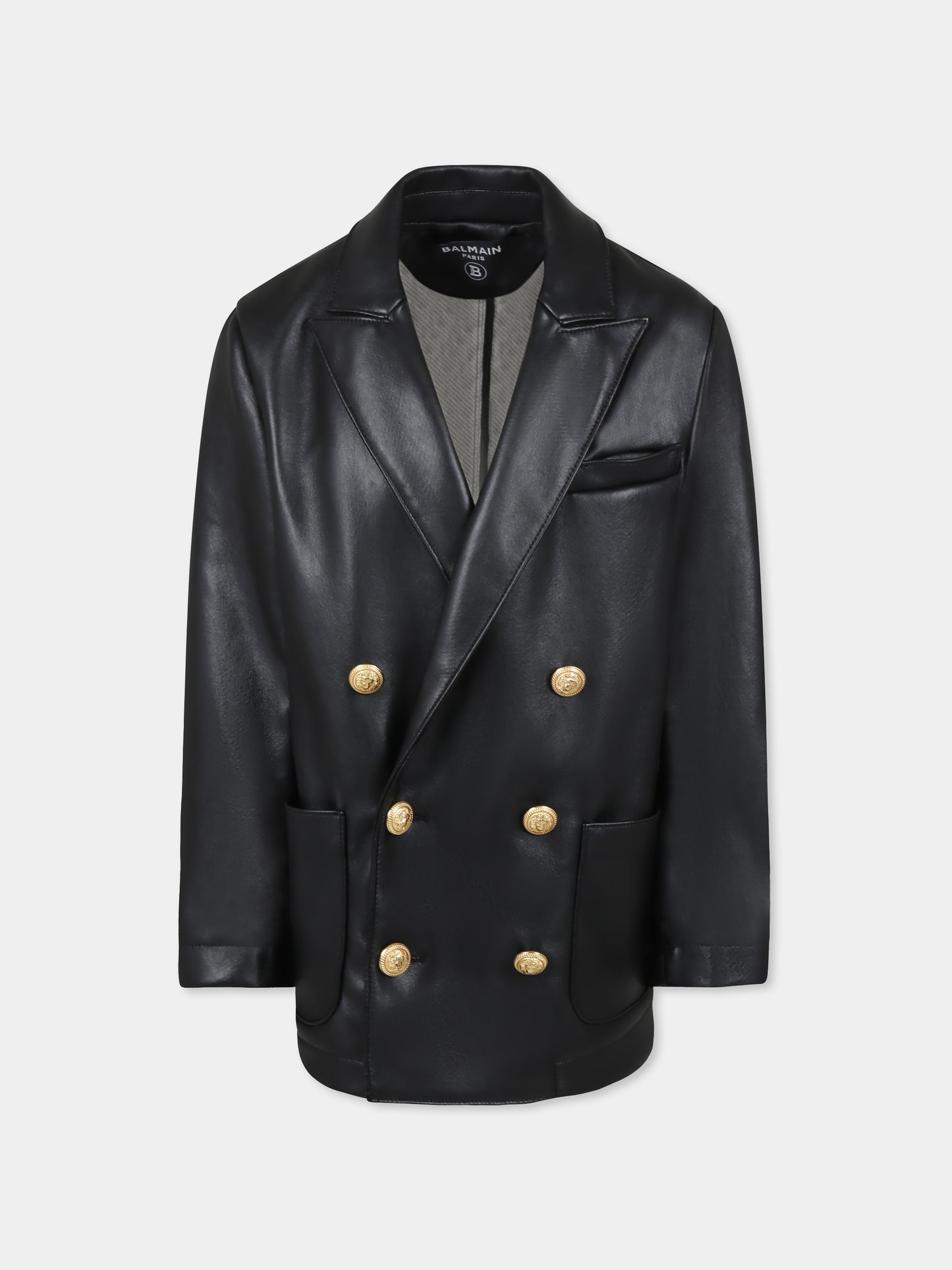 Giacca nera per bambina,Balmain Kids,BW2P94 A0165 930OR