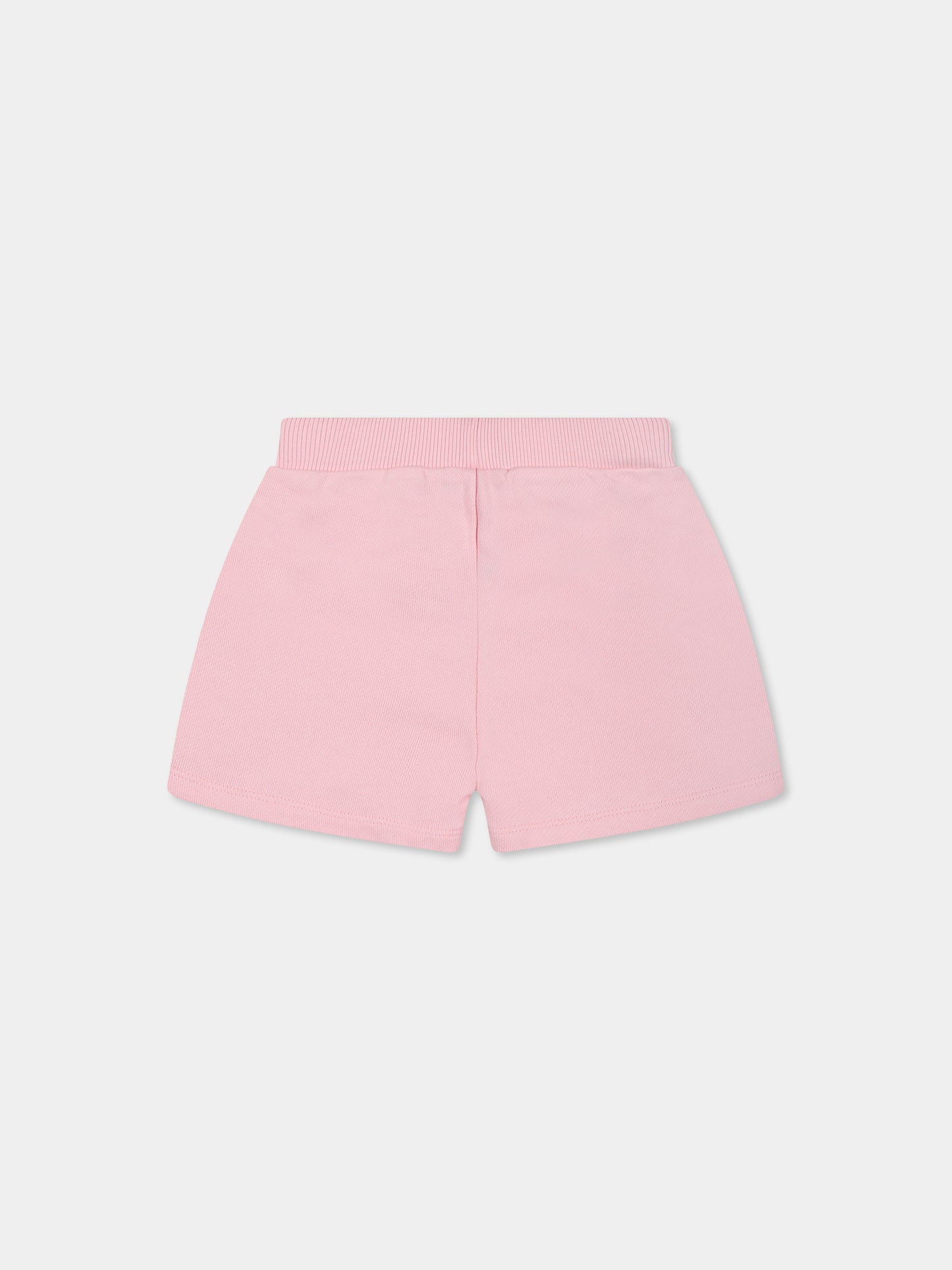 Pink shorts for baby girl with buttons