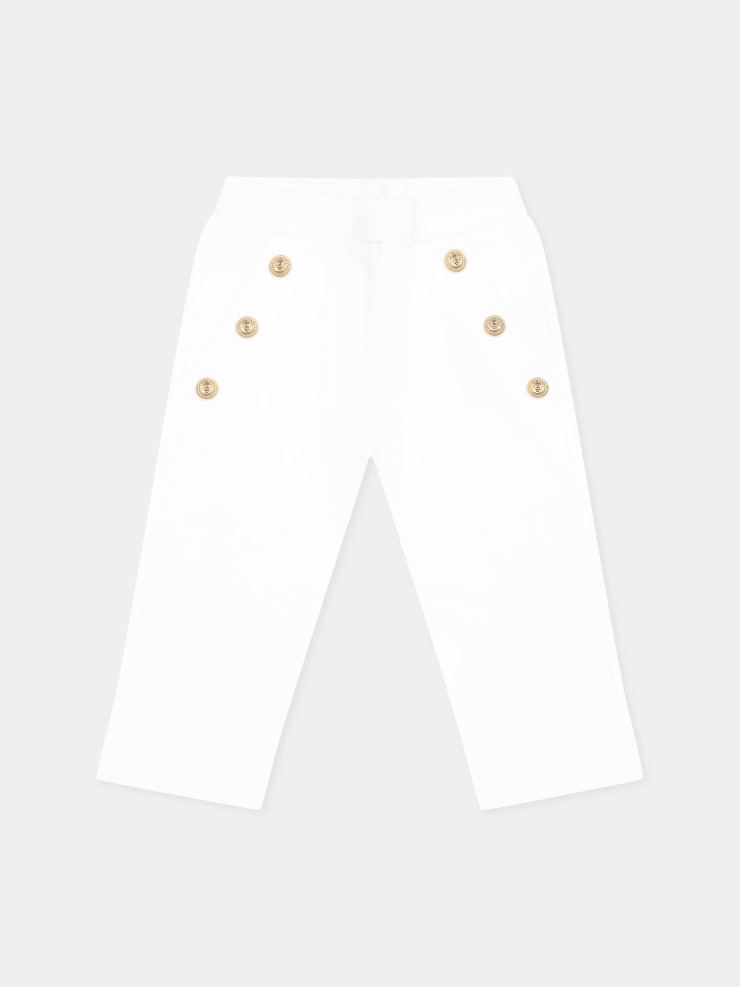 Pantaloni bianchi per neonata,Balmain Kids,BW6060 Z0081 100OR