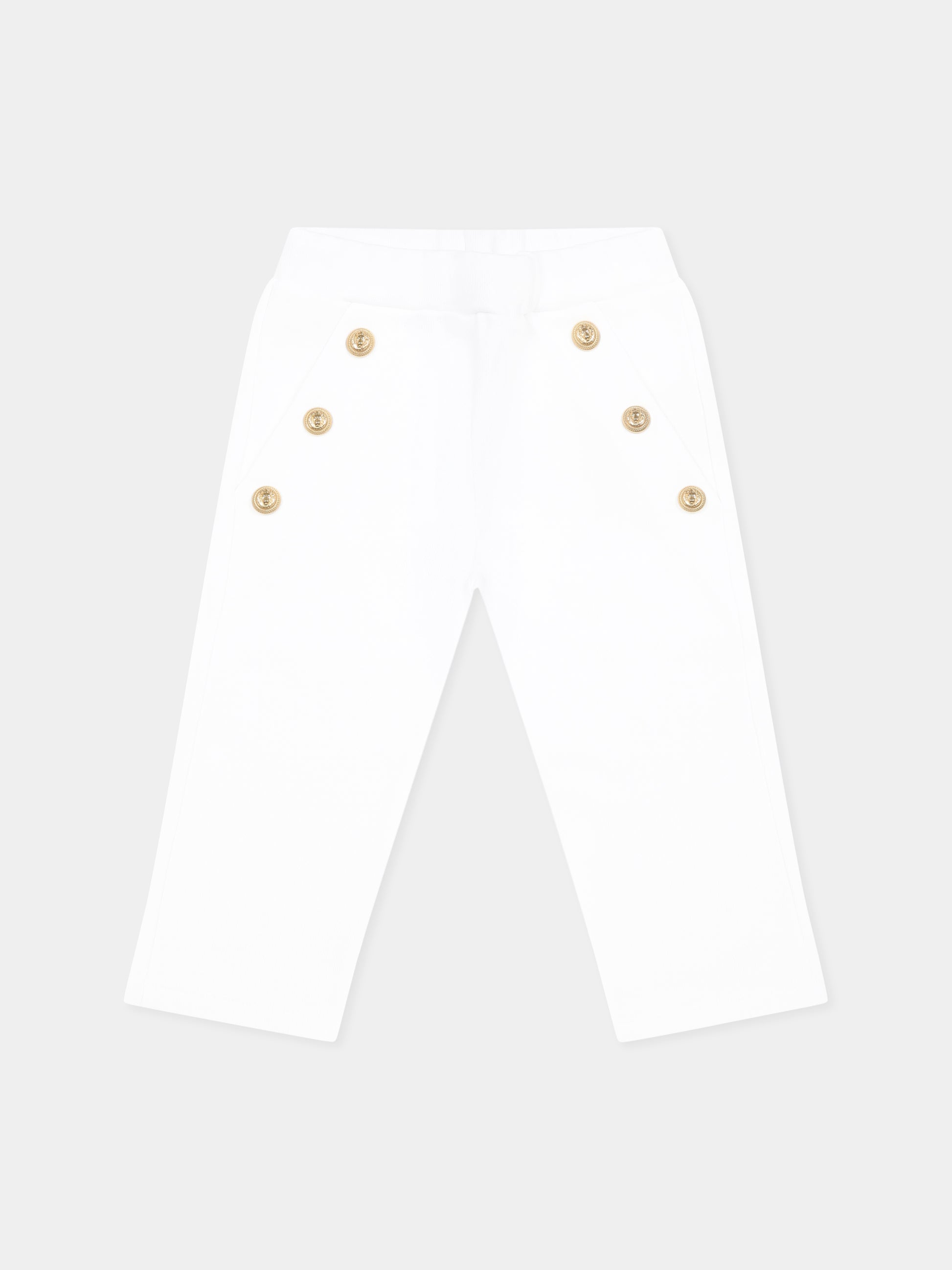 Pantaloni bianchi per neonata,Balmain Kids,BW6060 Z0081 100OR