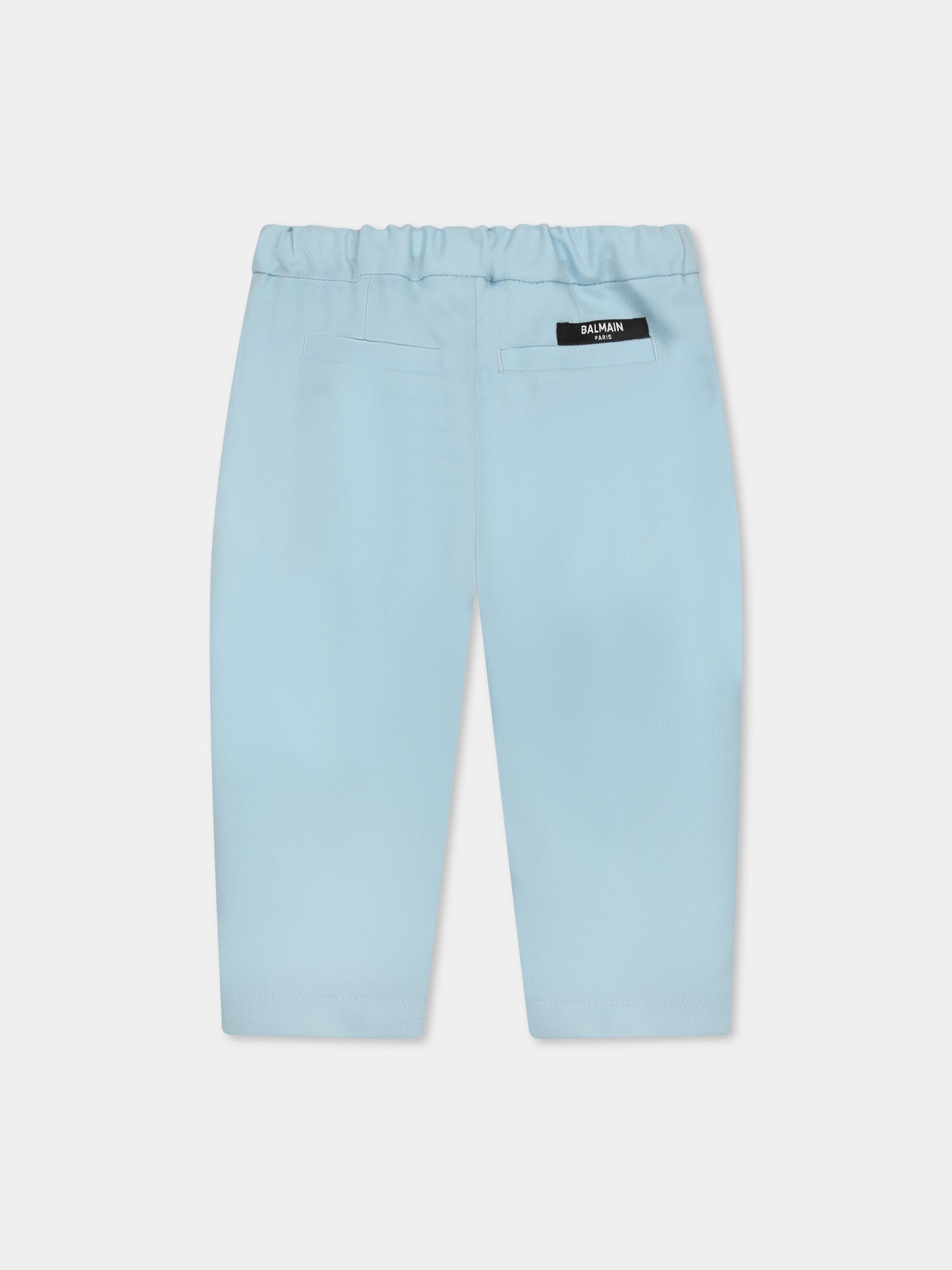 Pantaloni celesti per neonato,Balmain Kids,BW6500 I0196 60AOR