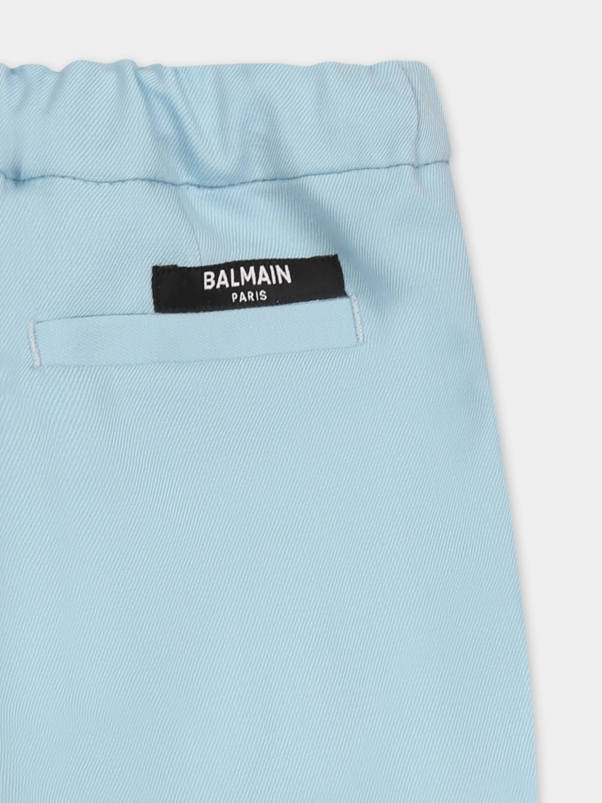 Pantaloni celesti per neonato,Balmain Kids,BW6500 I0196 60AOR