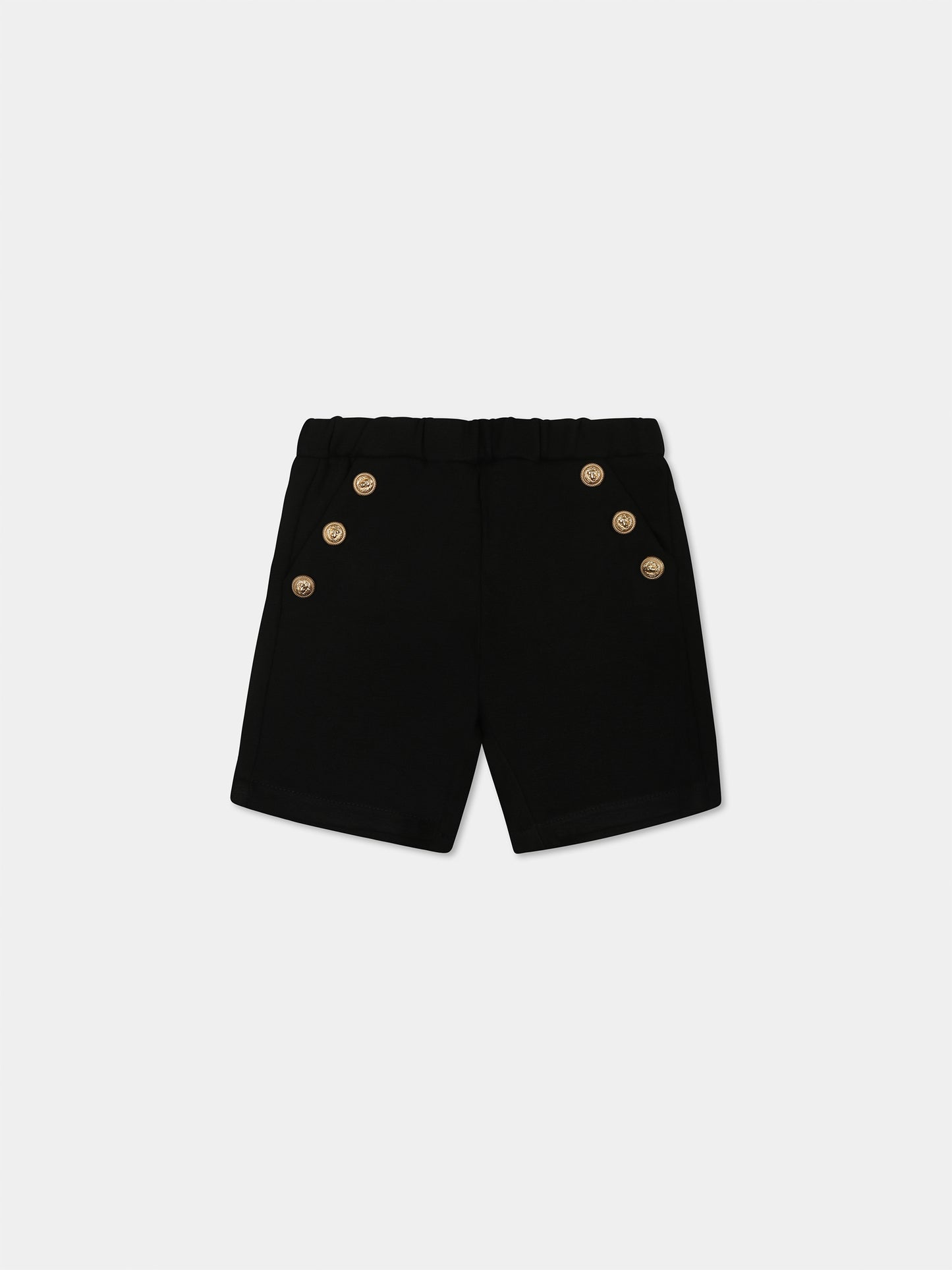 Black shorts for baby boy with logo