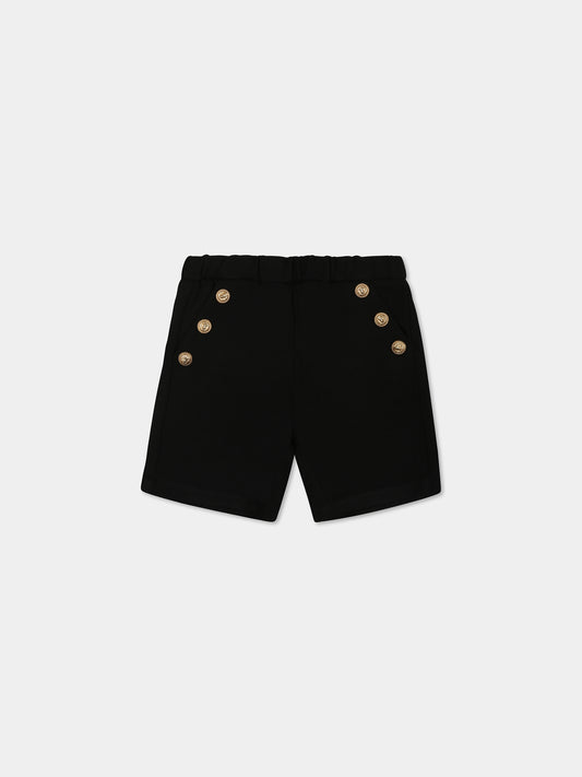 Black shorts for baby boy with logo