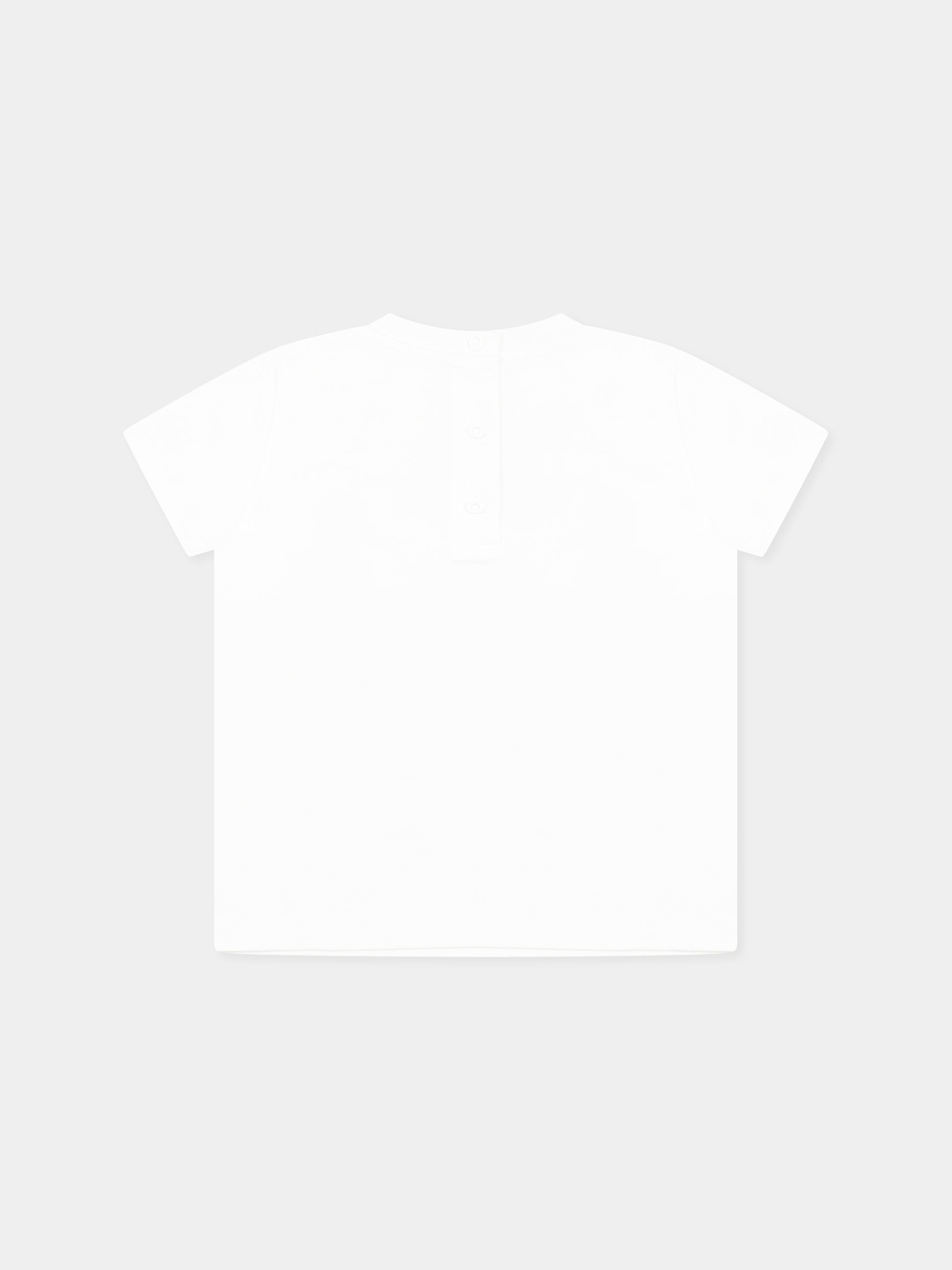 T-shirt bianca per neonata con logo,Balmain Kids,BW8001 Z0116 100RS