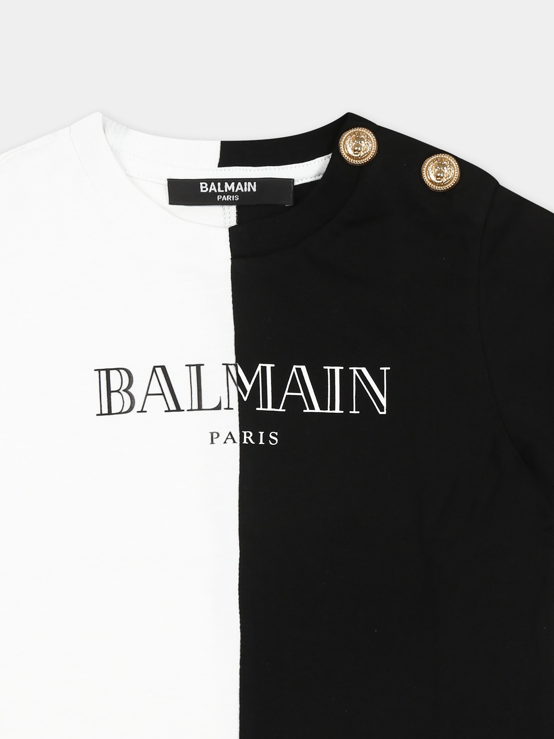 T-shirt multicolor per neonati con logo a contrasto,Balmain Kids,BW8561 Z0082 100NE