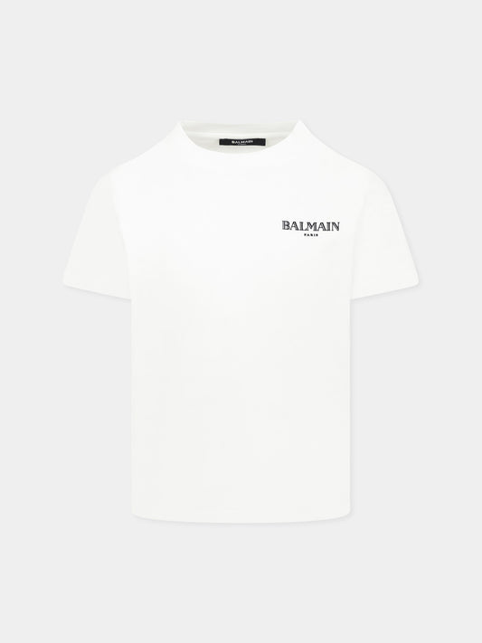 White t-shirt for kids with logo