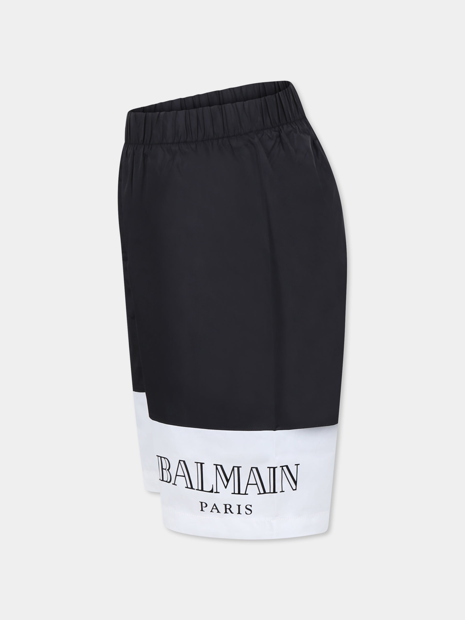 Boxer mare nero per bambino con logo,Balmain Kids,BWCP0D Z2966 930BC