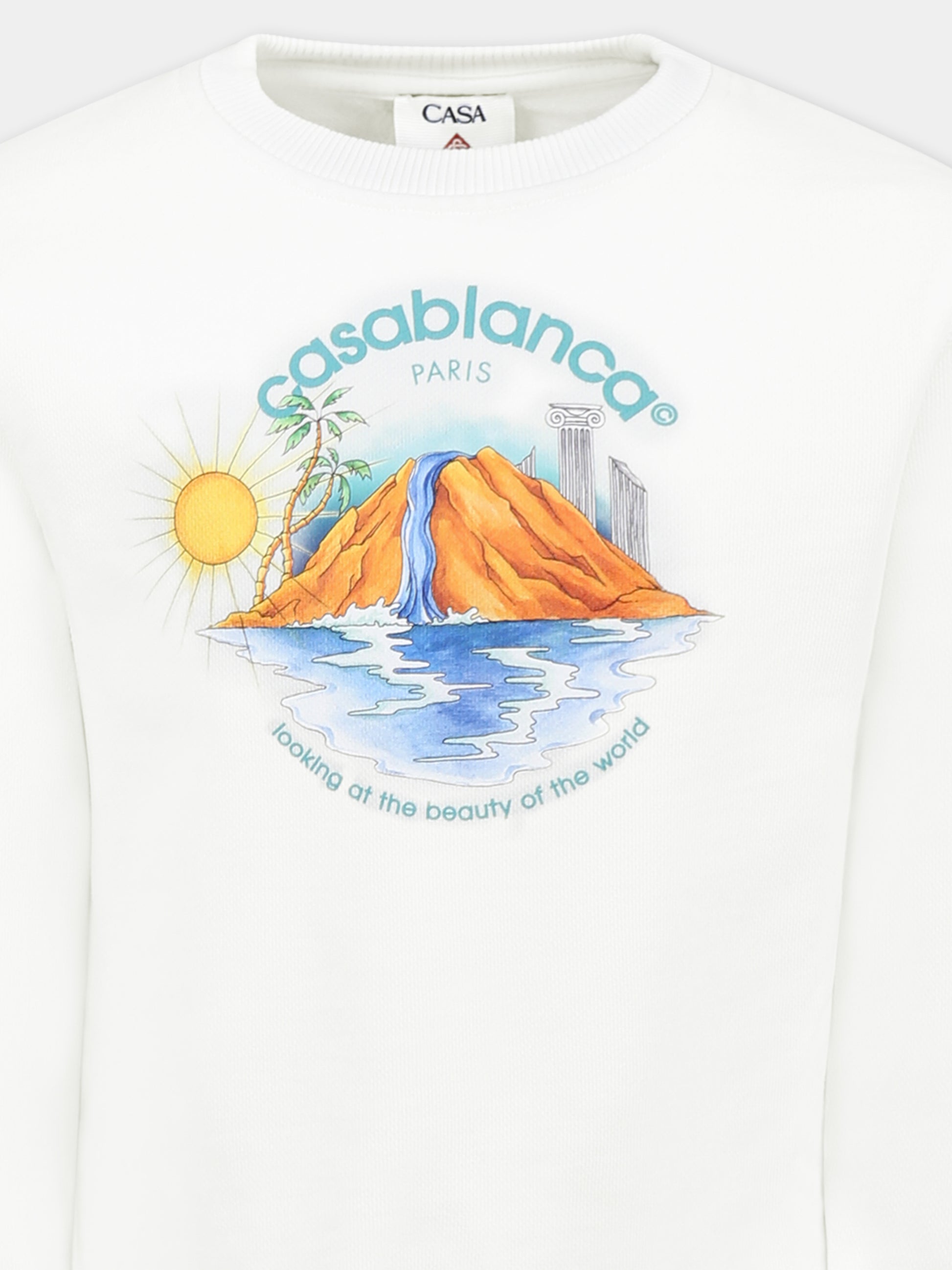 Felpa avorio per bambini con stampa oasi,Casablanca,KS25 JTP 371 01 EX