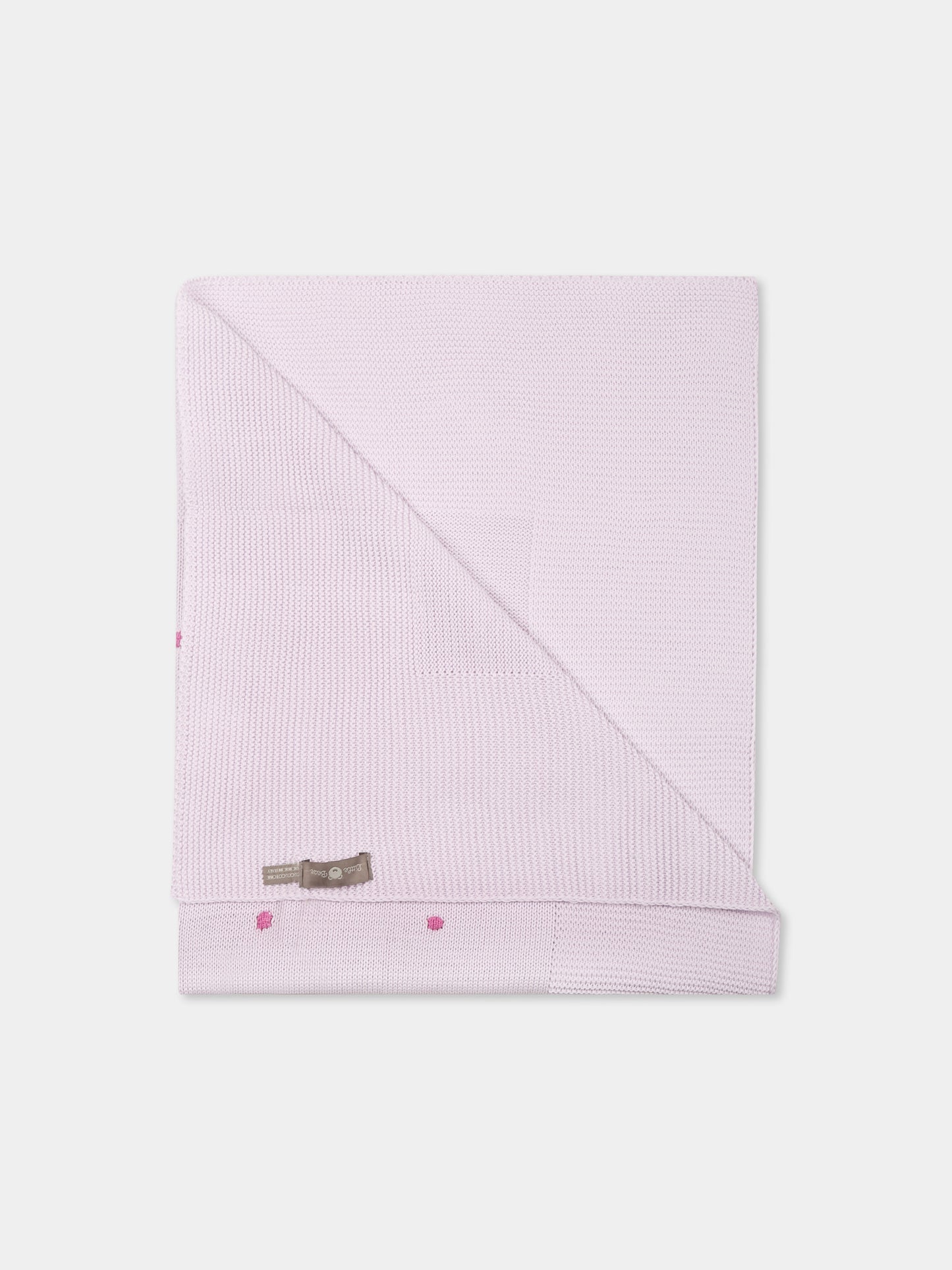 Green blanket for babykids with polka dots