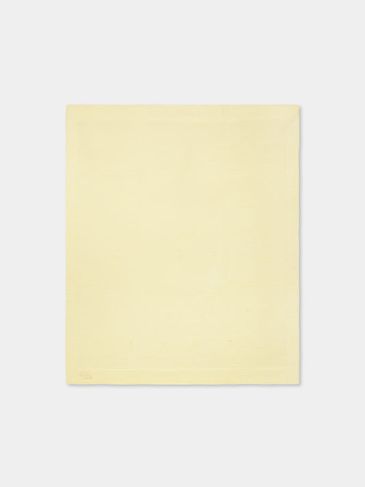 Yellow blanket for babykids with polka dots