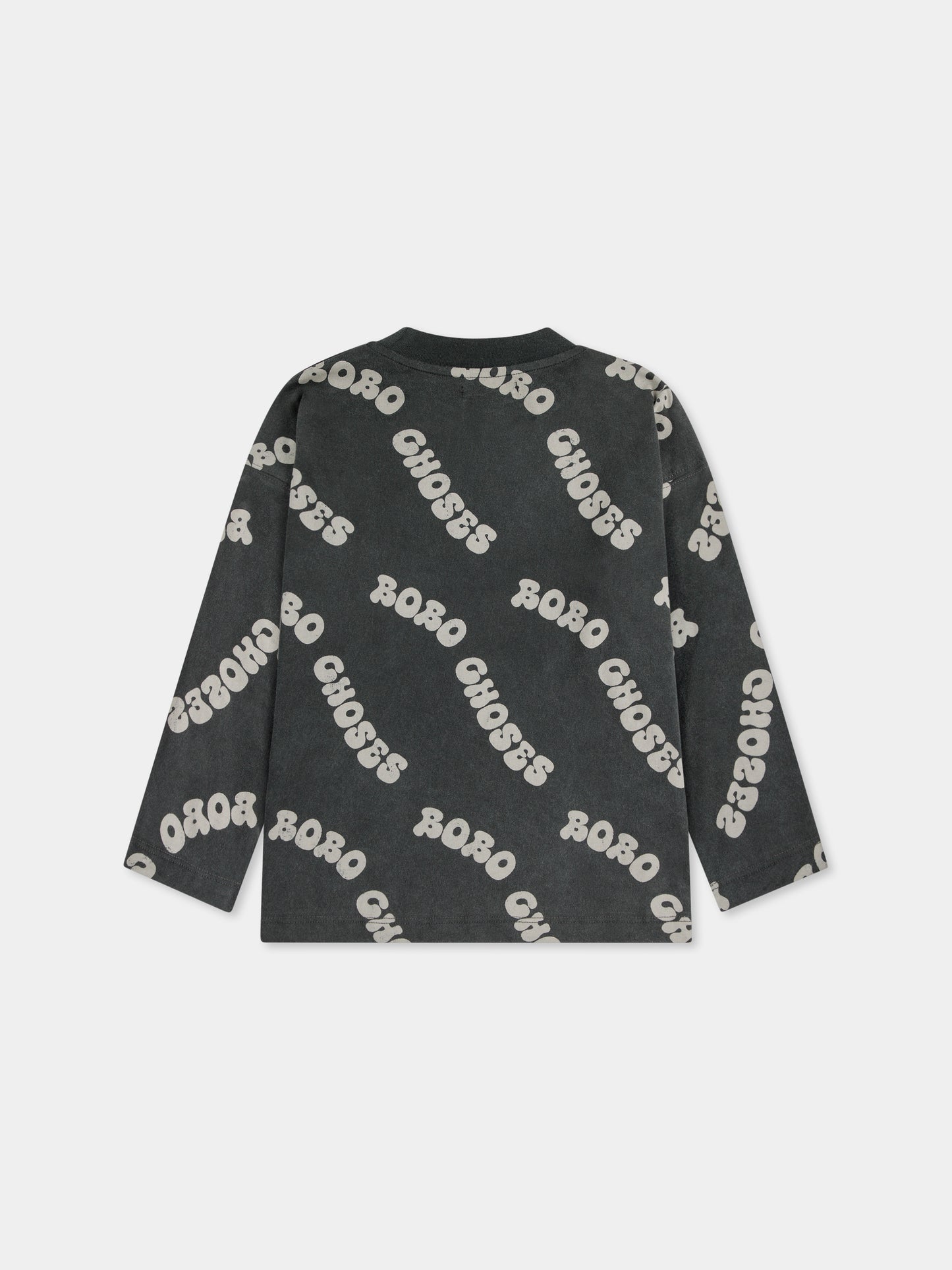 T-shirt grigia per bambini con logo all over,Bobo Choses,B125AC002