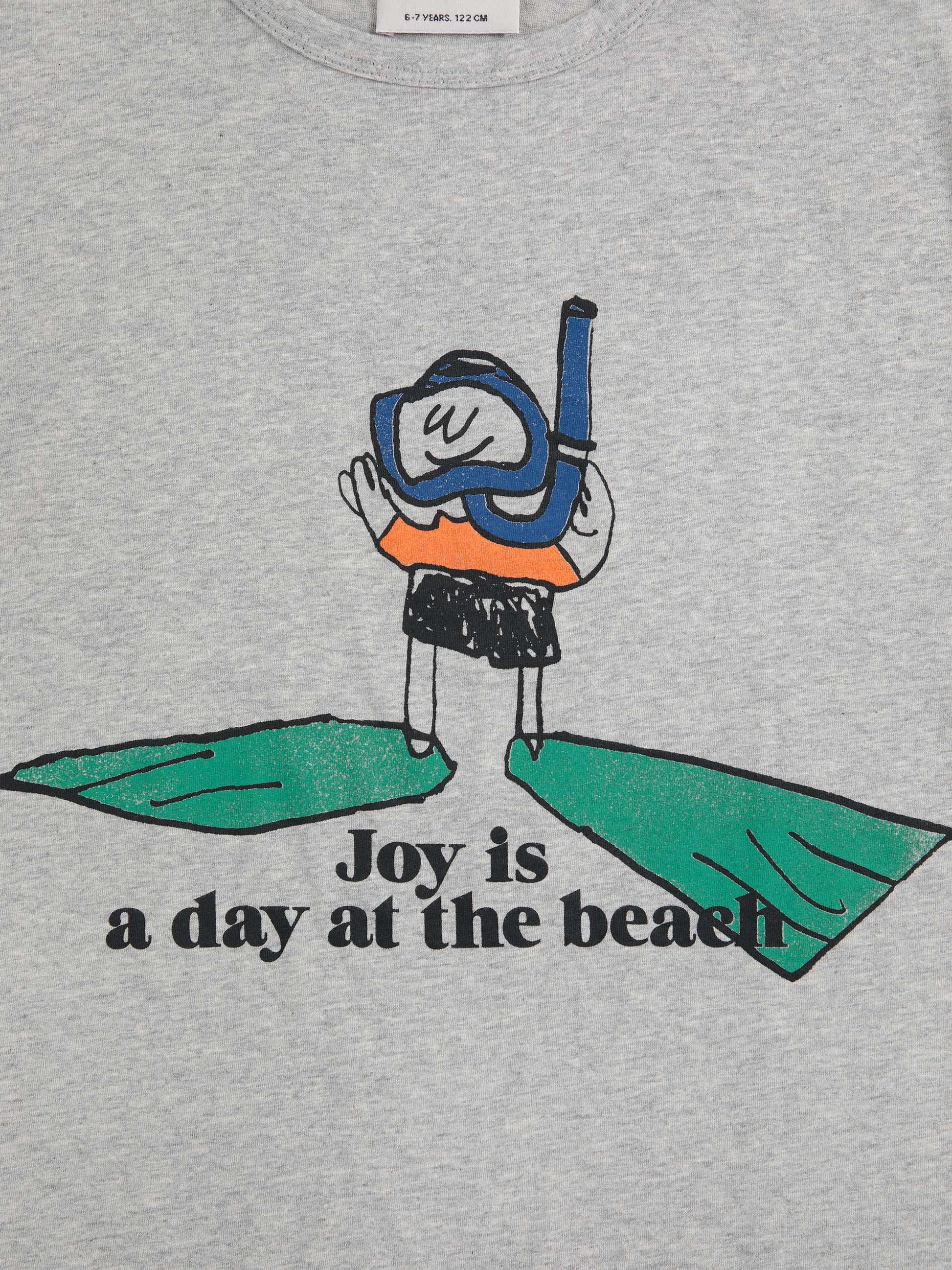 T-shirt grigia per bambini con scritta e sub,Bobo Choses,B125AC007