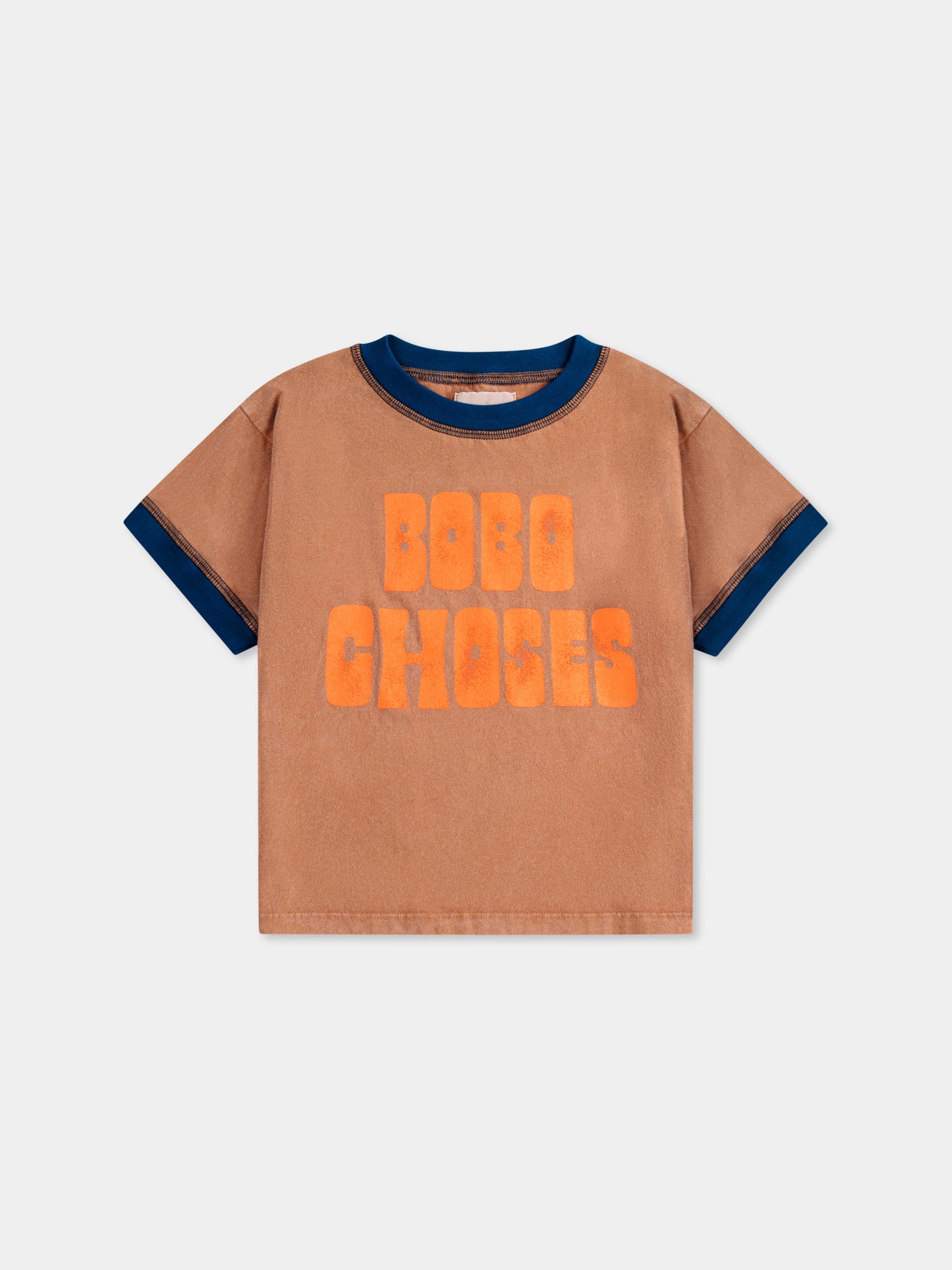 T-shirt marrone per bambini con logo,Bobo Choses,B125AC124