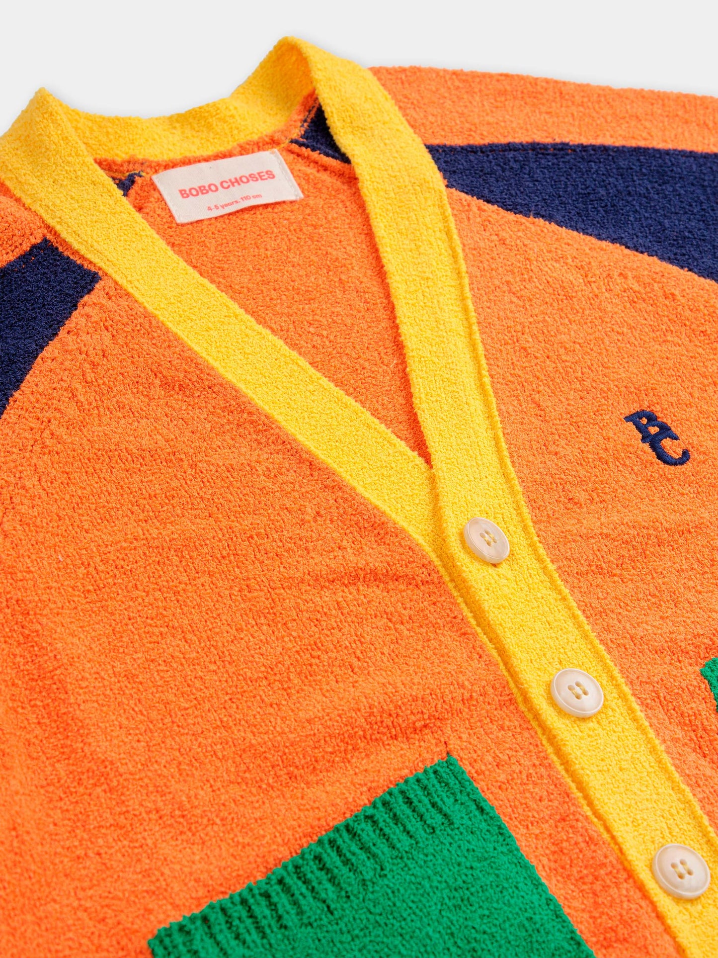 Cardigan arancione per bambini con logo,Bobo Choses,B125AC103