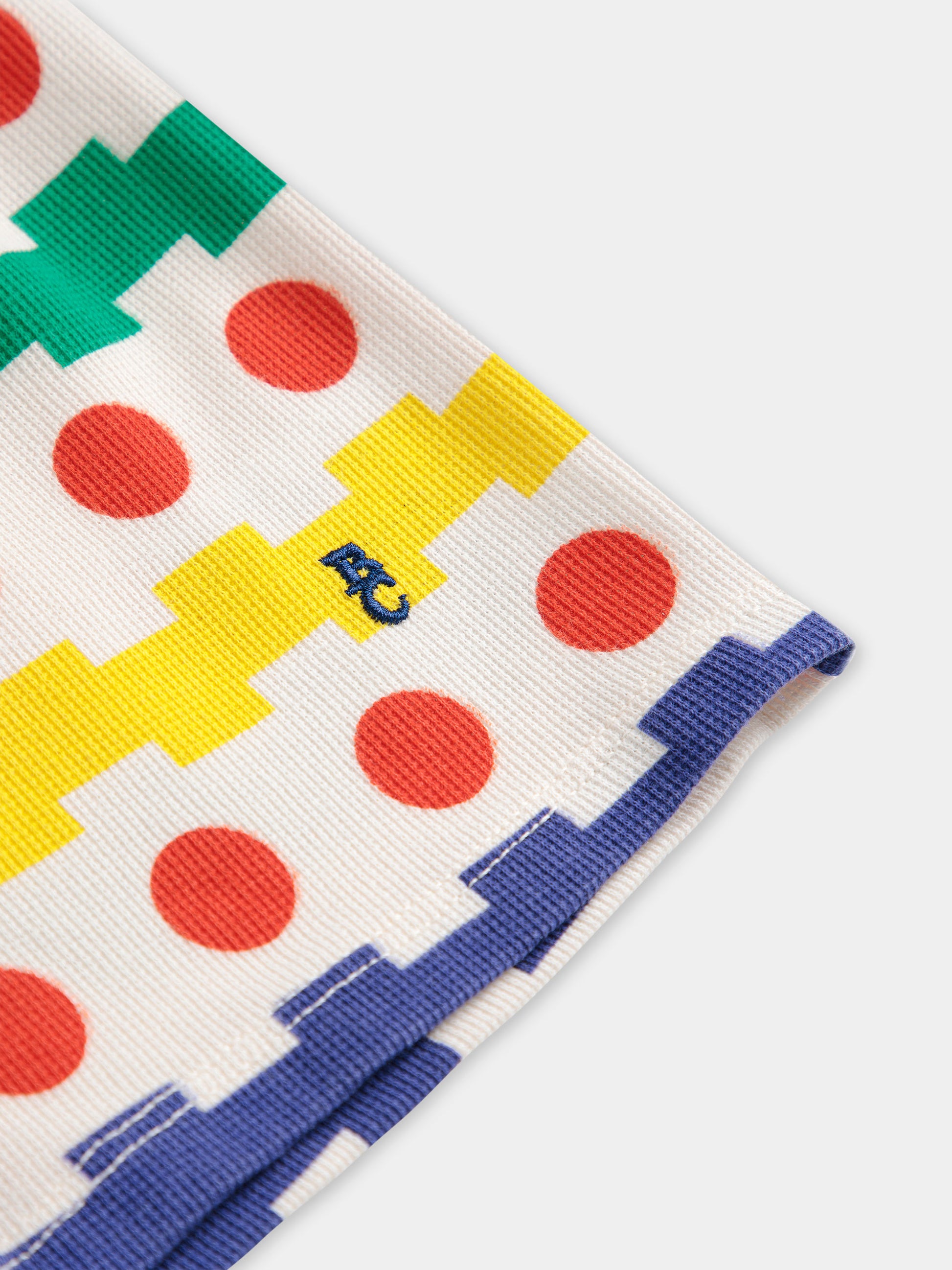 Shorts bianchi per bambini con stampa geometrica all over,Bobo Choses,B125AC050