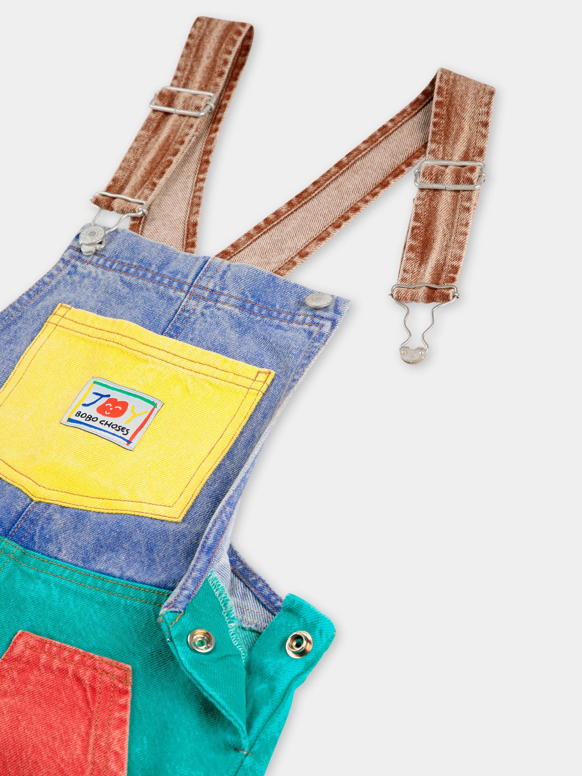 Salopette multicolor per bambini con patch,Bobo Choses,B125AC097