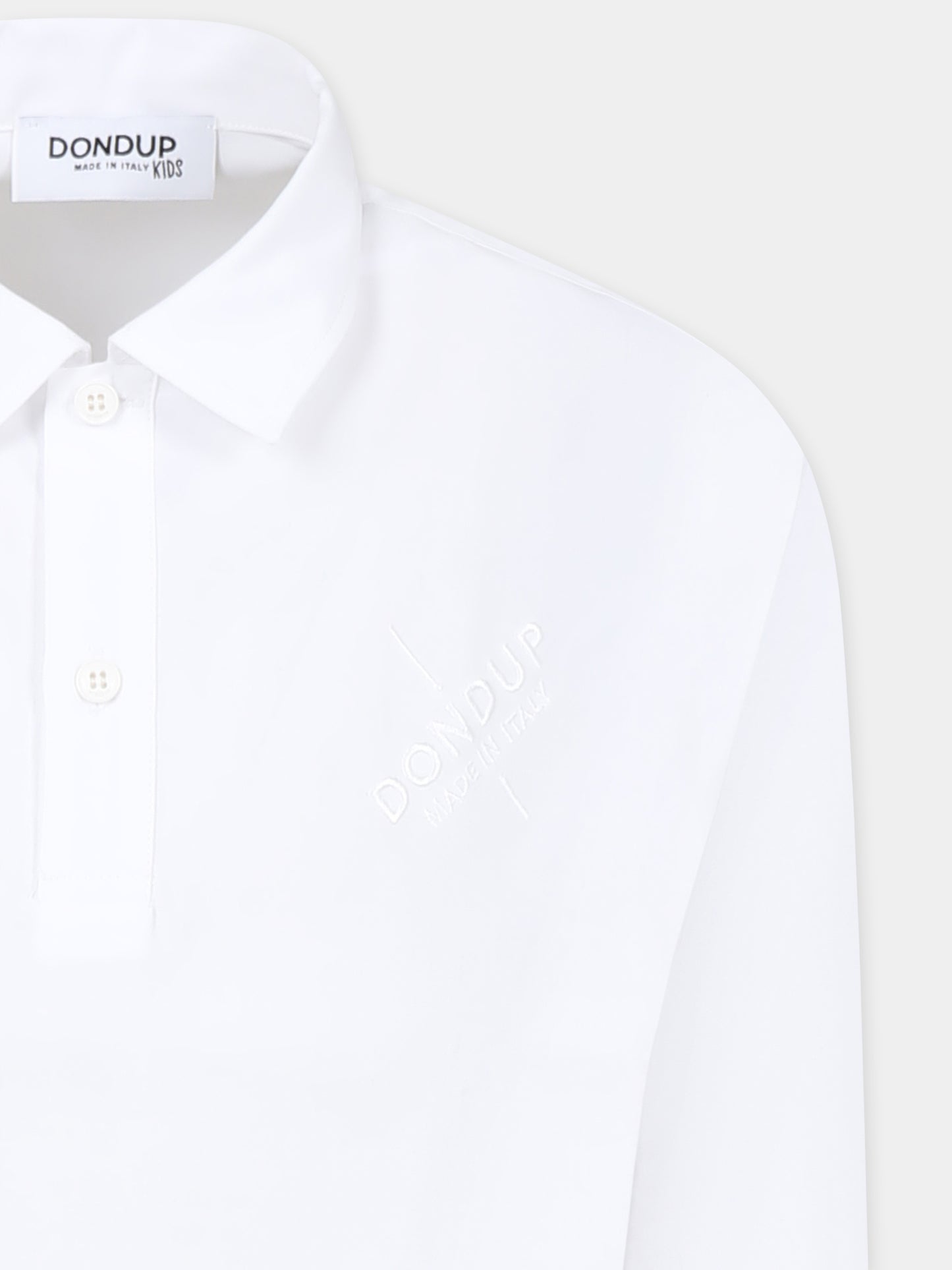 White shirt for boy with logo