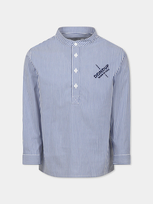 Blue shirt for boy with logo