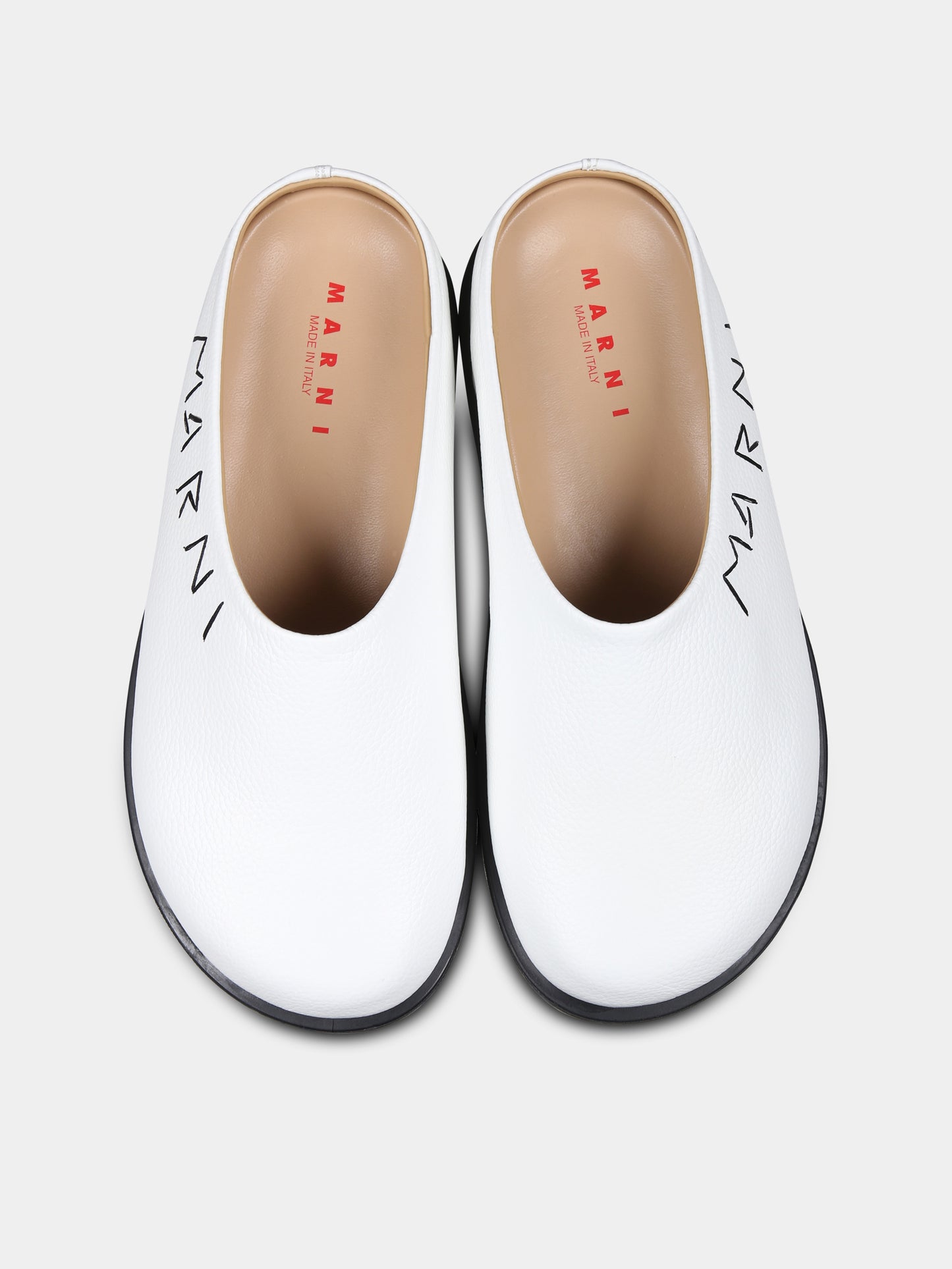 Sabot bianchi per bambini con logo,Marni Kids,79564 1