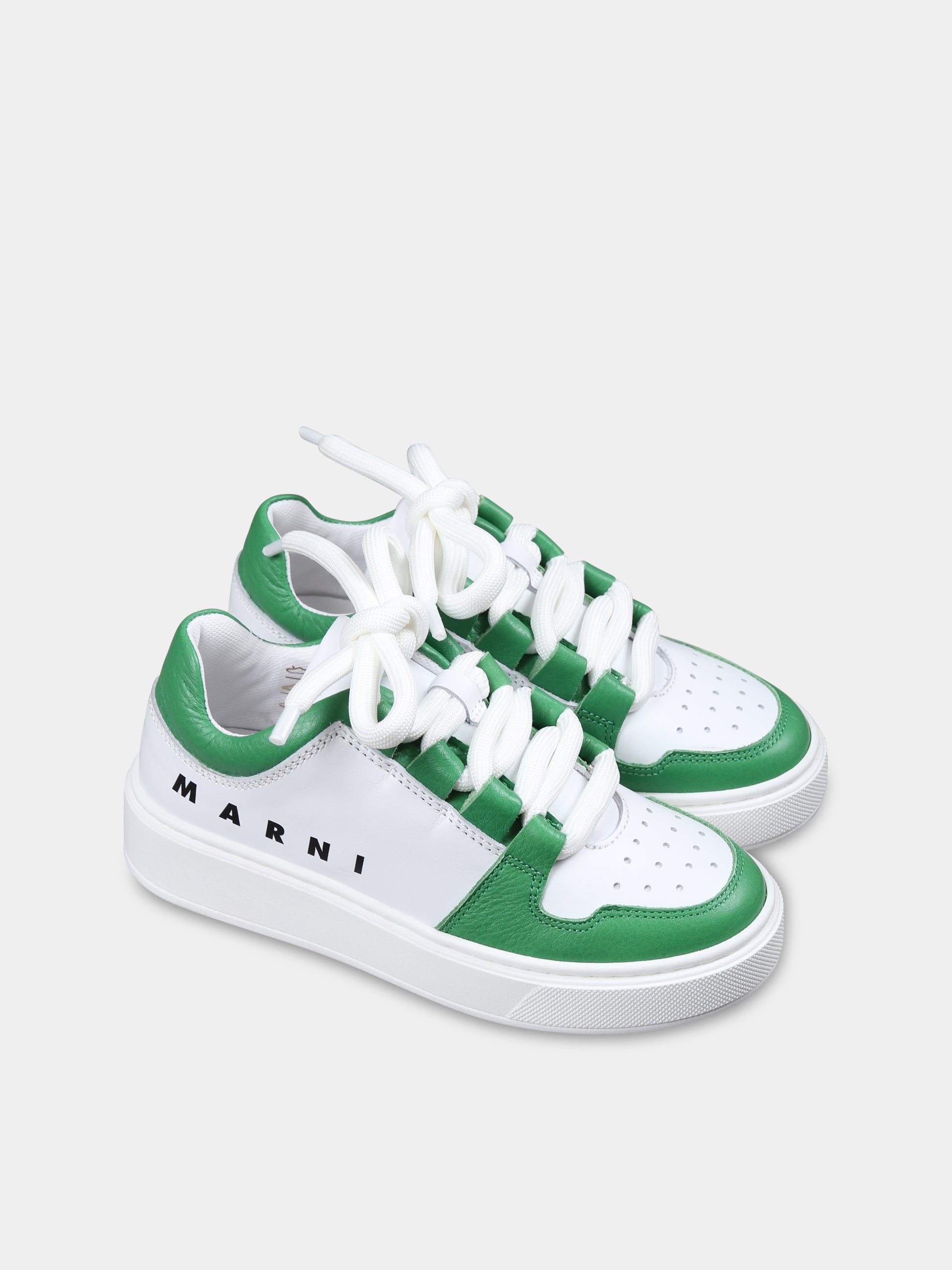 Sneakers bianche per bambini con logo,Marni Kids,79573 2