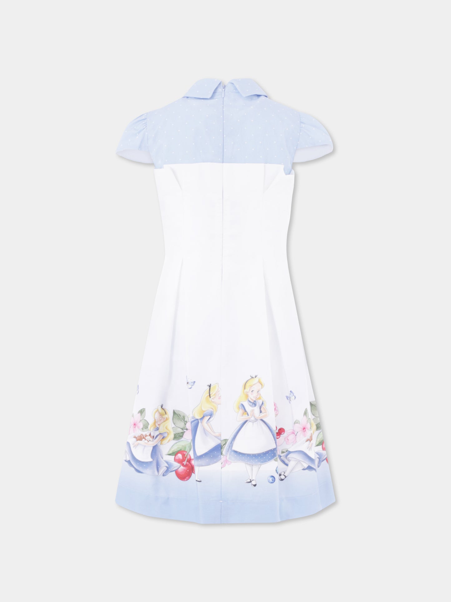 White dress for girl with Alice in Wonderland