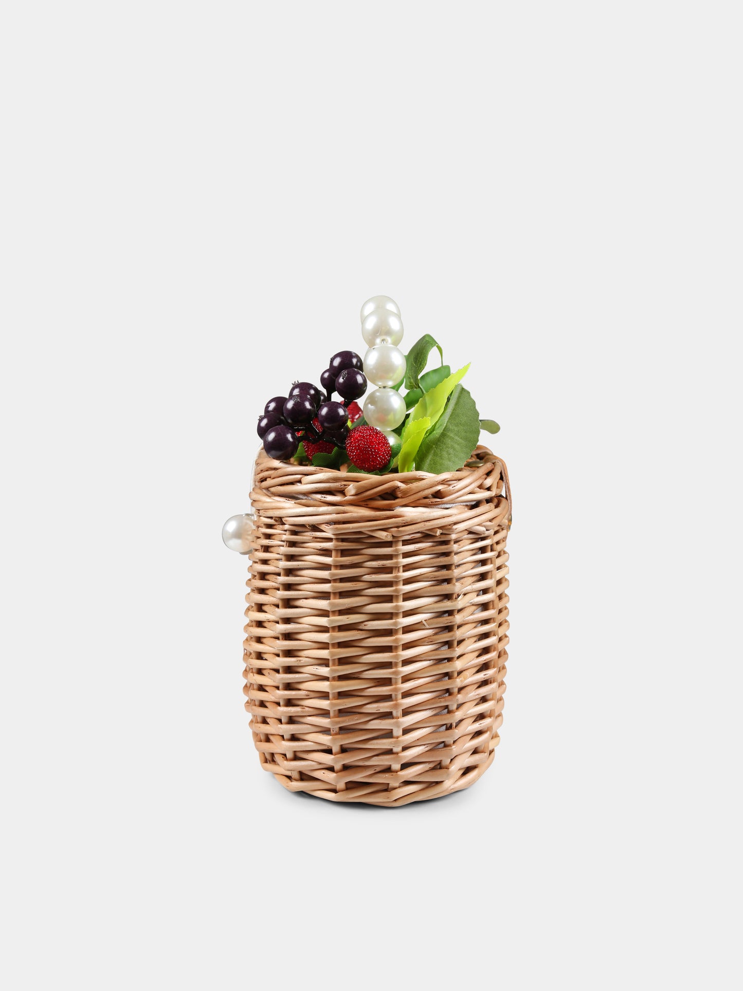 Brown bag for girl with fruits
