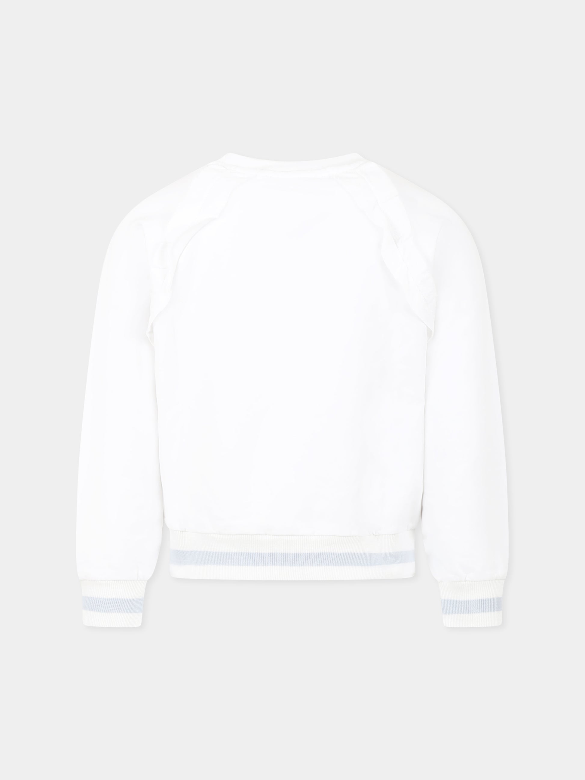 Felpa bianca per bambina con Alice nel Paese delle Meraviglie,Monnalisa,19E616 5003 0099