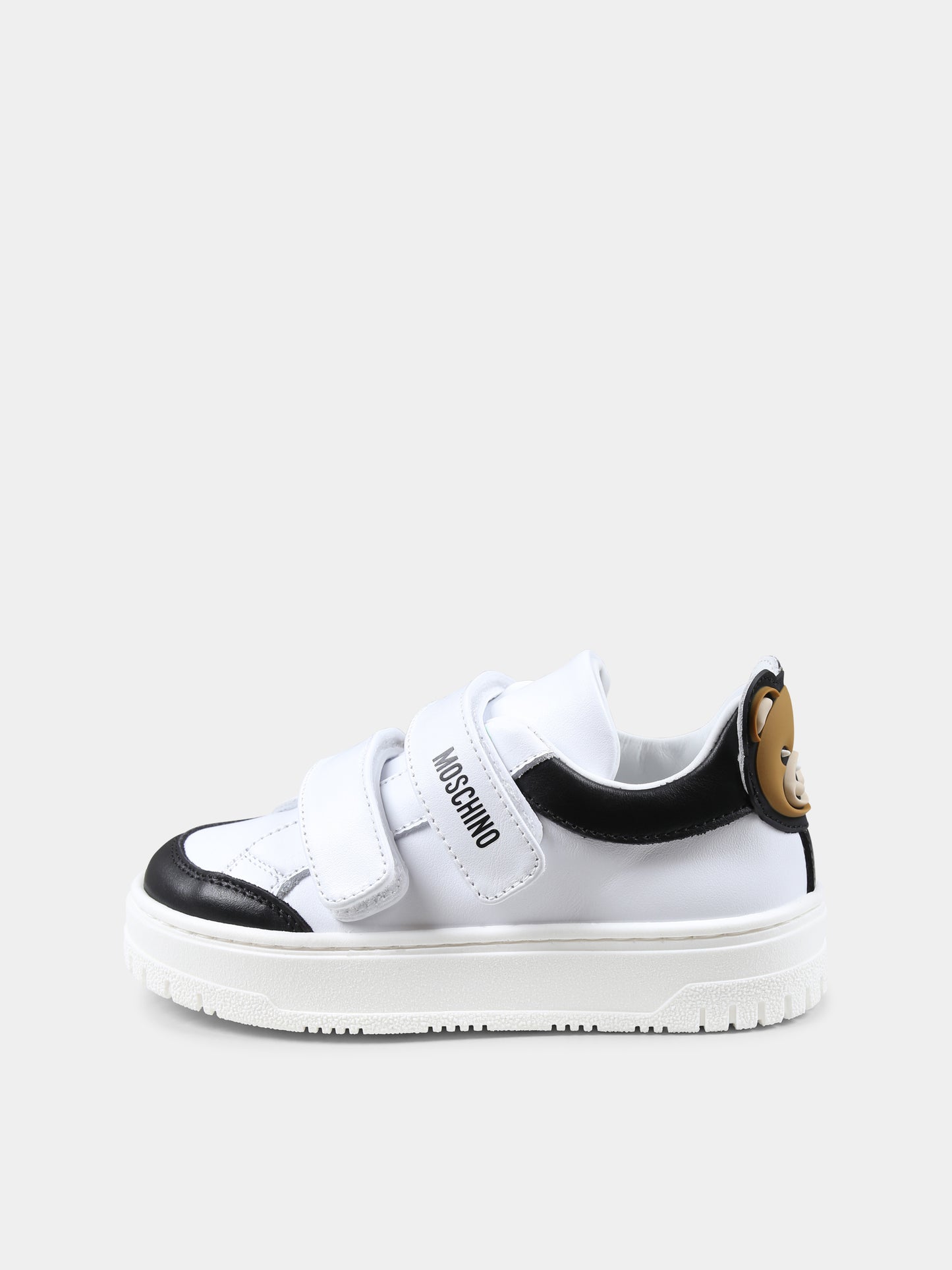 Sneakers bianche per neonati e bambini con Teddy Bear,Moschino Kids,80480 1