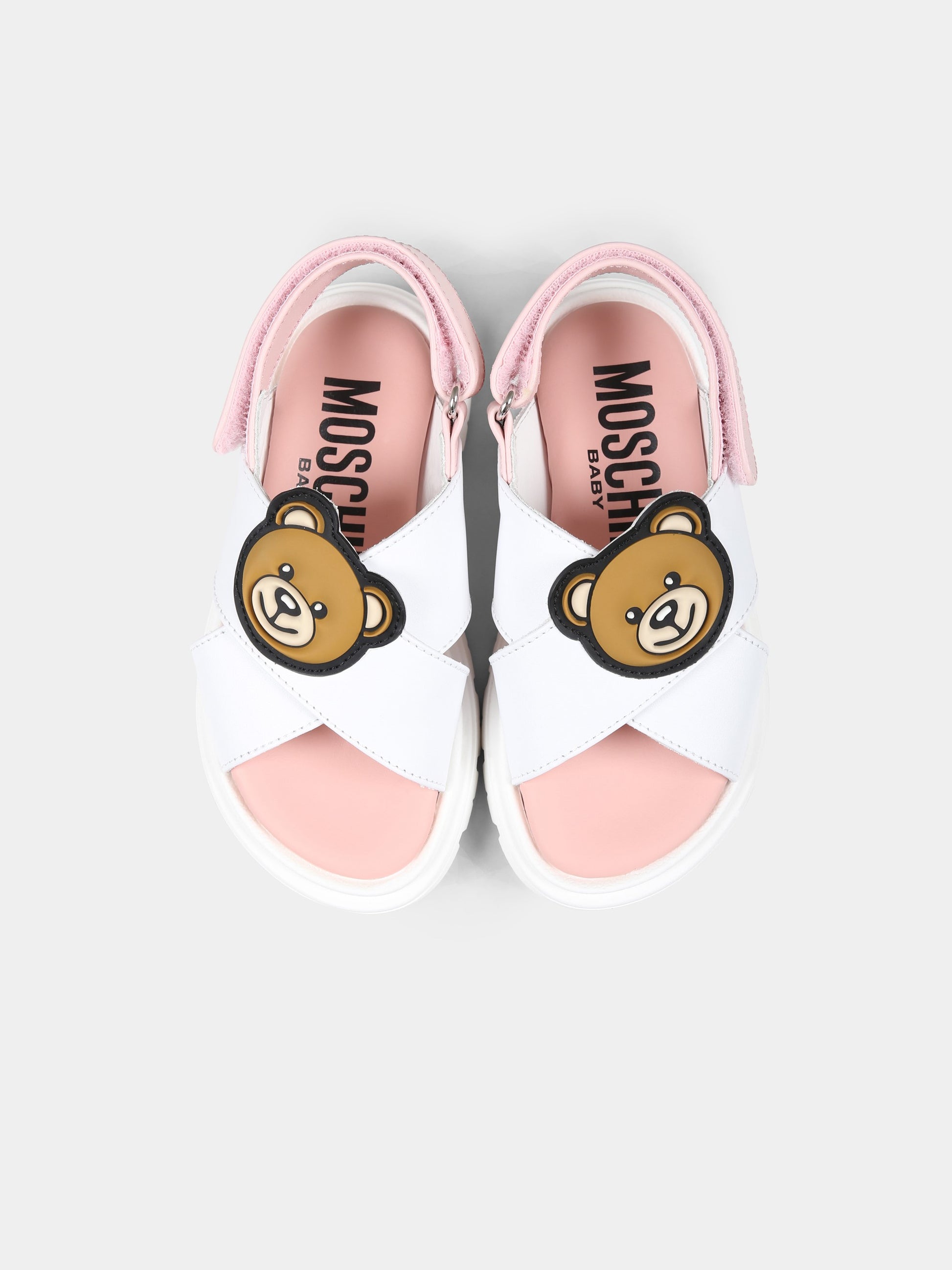 Sandali rosa per neonata e bambina con Teddy Bear,Moschino Kids,80438 2