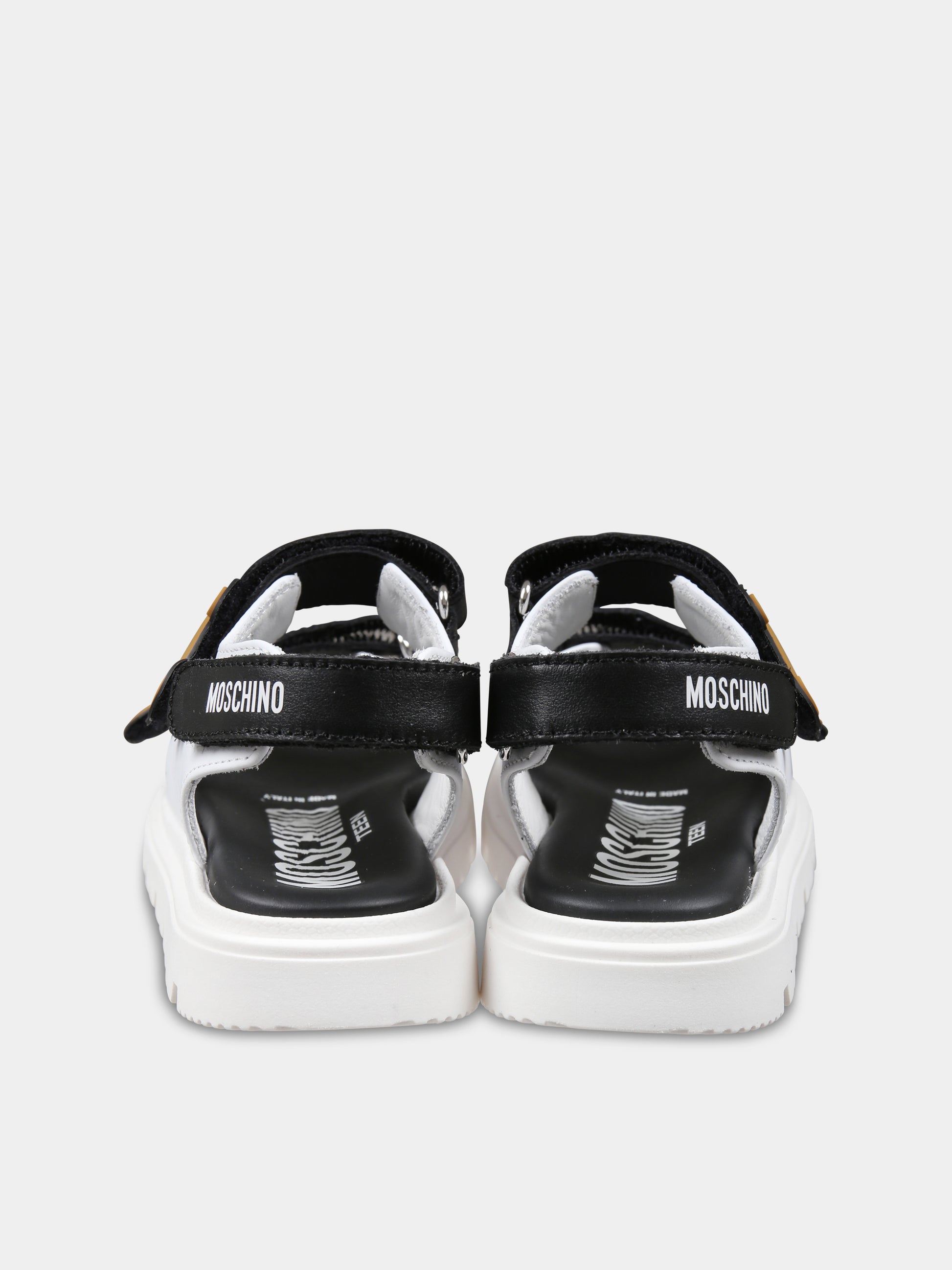 Sandali bianchi per bambini con Teddy Bear,Moschino Kids,80549 2